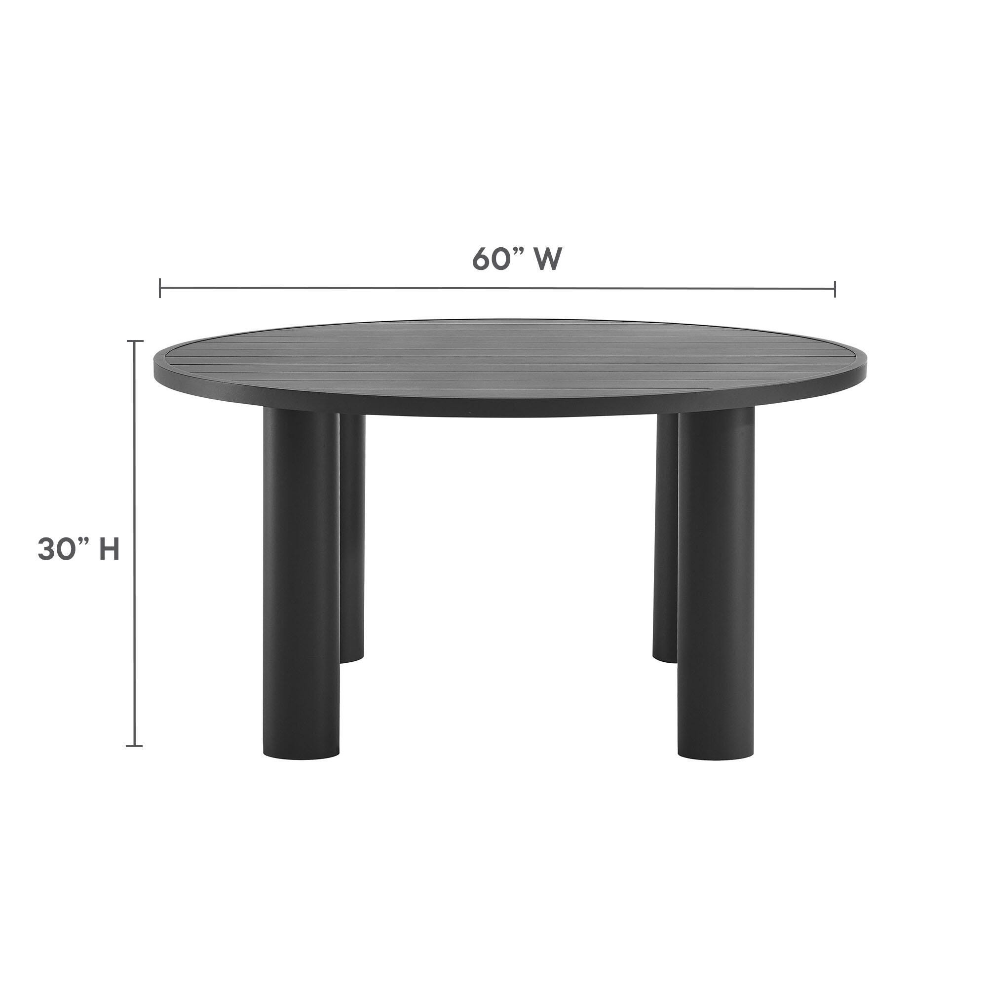 Modway Nautica Outdoor Dining Table, Graphite, large