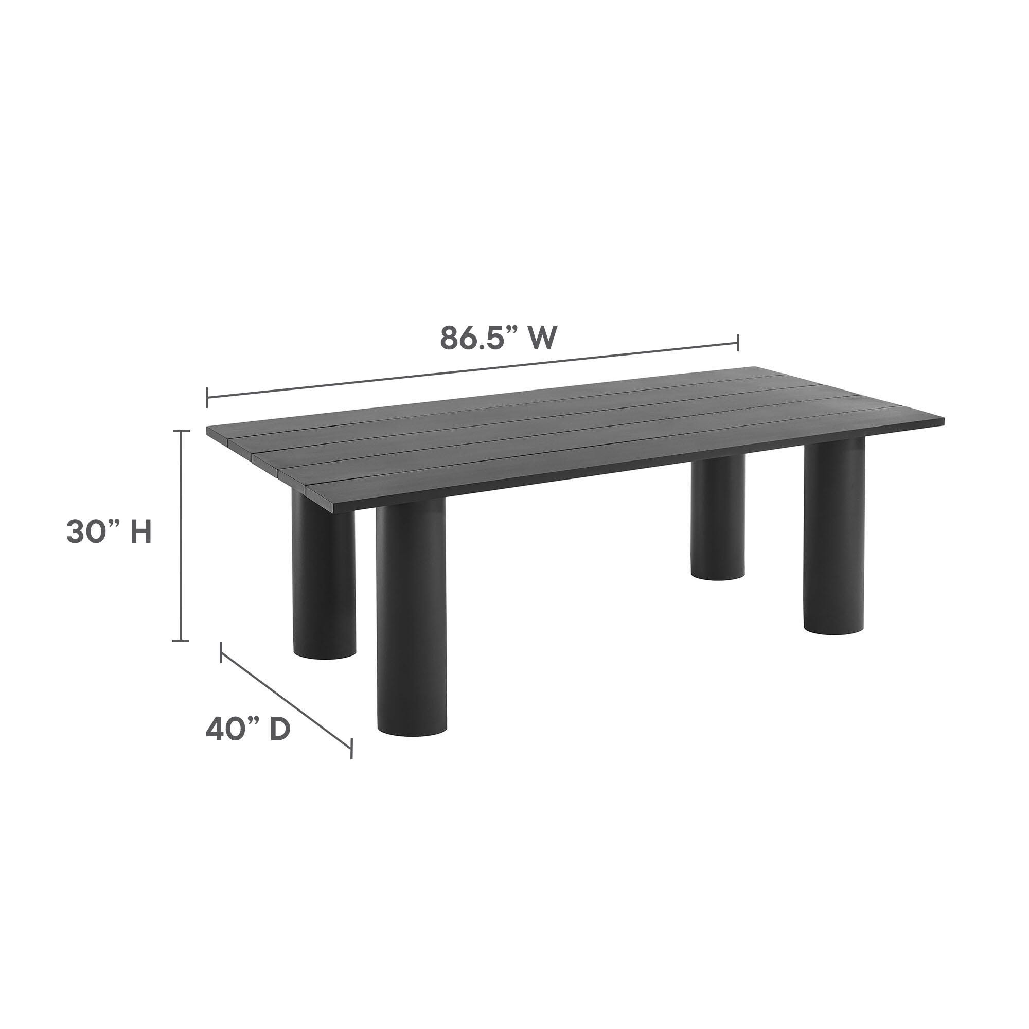 Modway Nautica Rectangular Outdoor Dining Table, Graphite, large