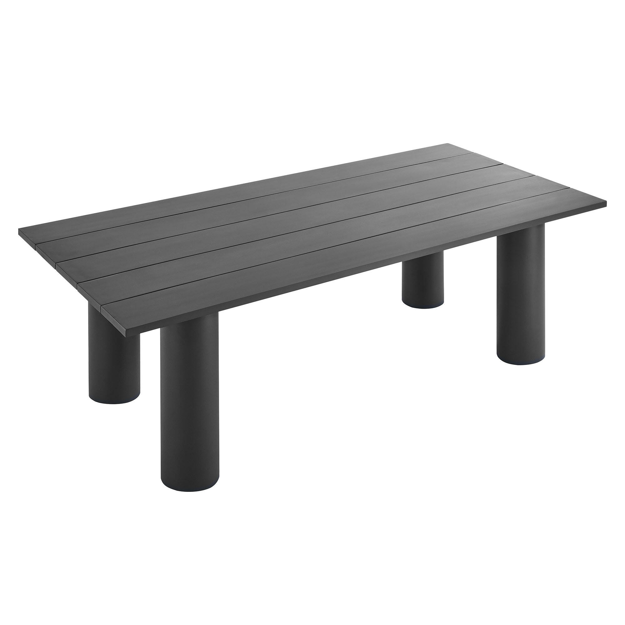 Modway Nautica Rectangular Outdoor Dining Table, Graphite, large