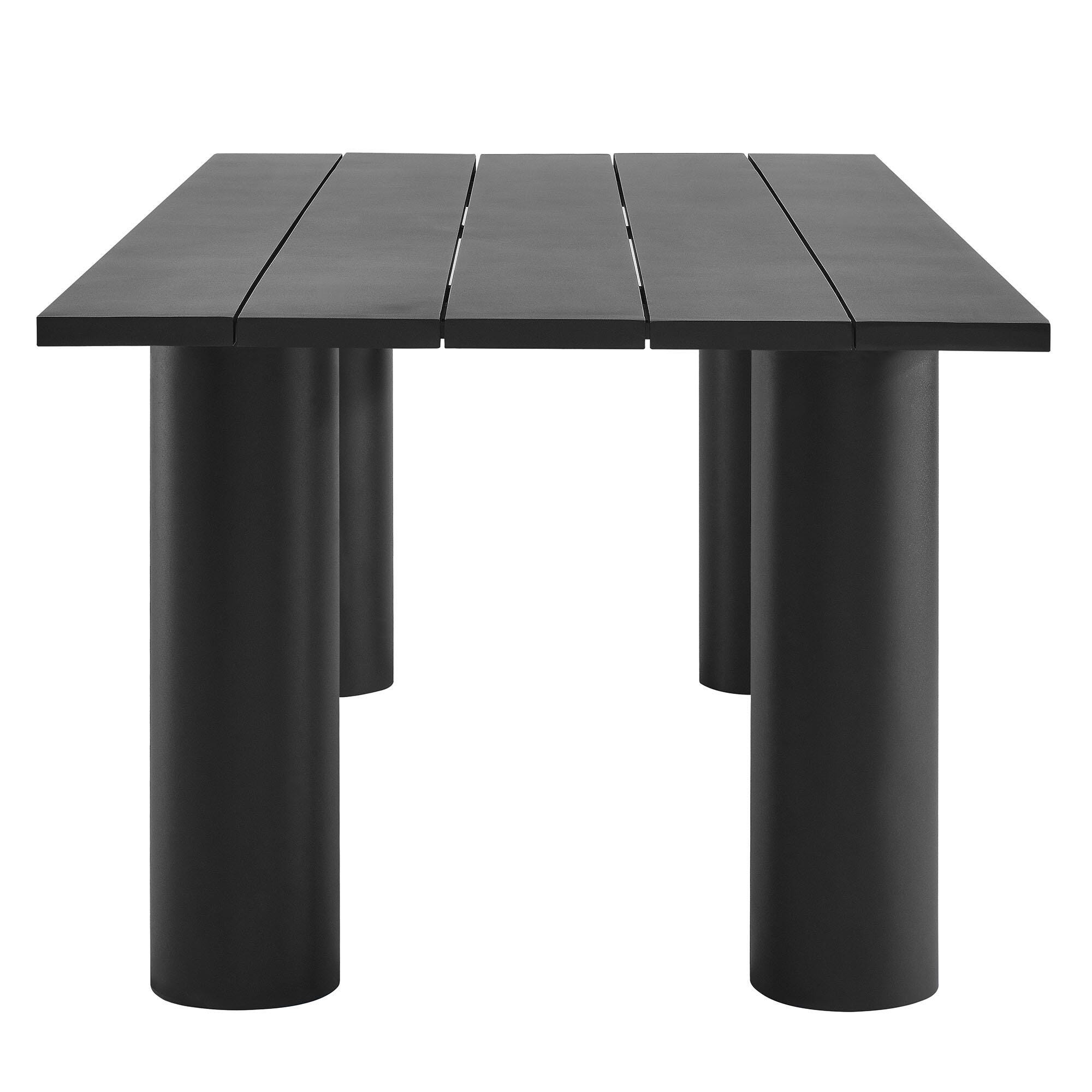 Modway Nautica Rectangular Outdoor Dining Table, Graphite, large
