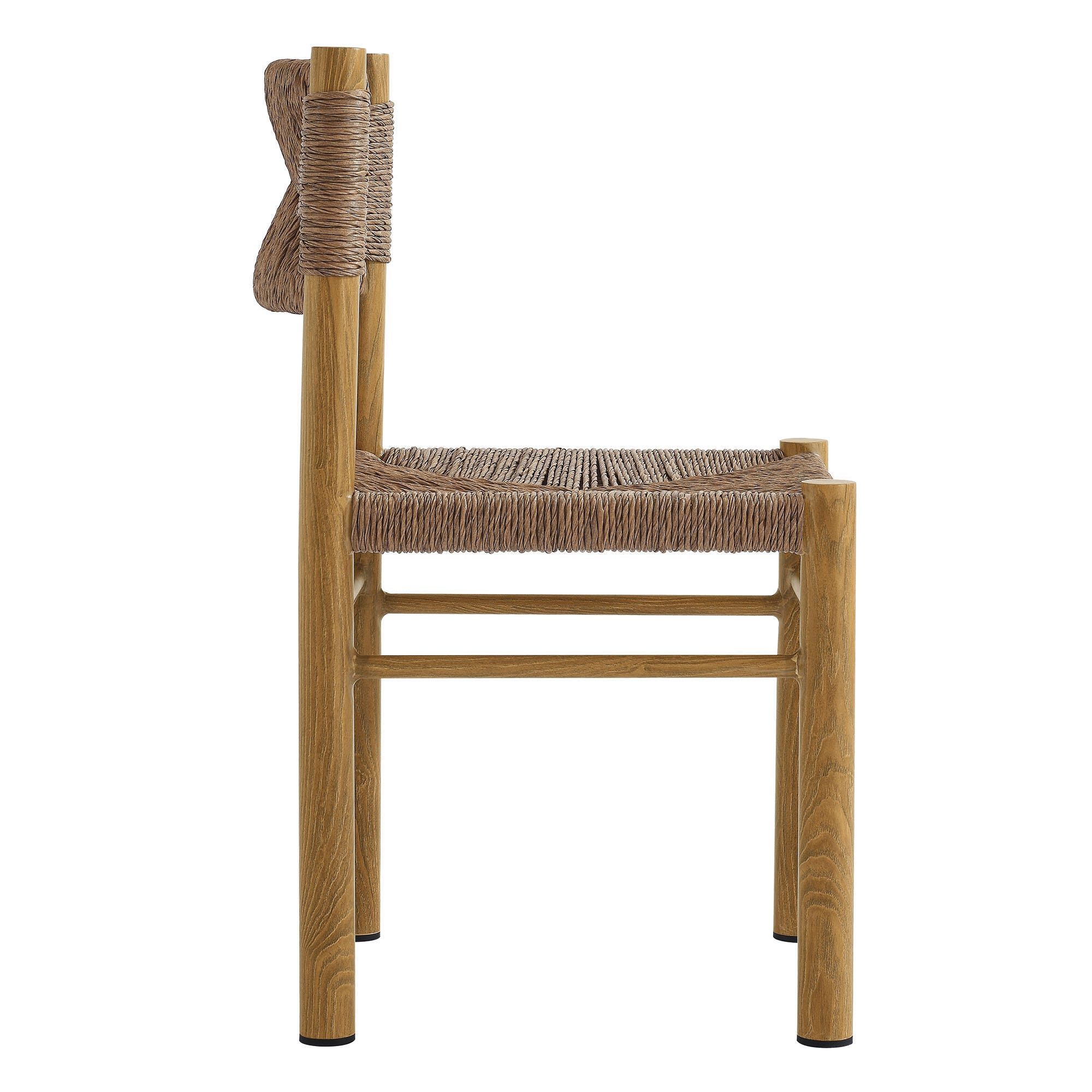 Modway Parkland Outdoor Dining Table and 6 Chairs, Natural, large