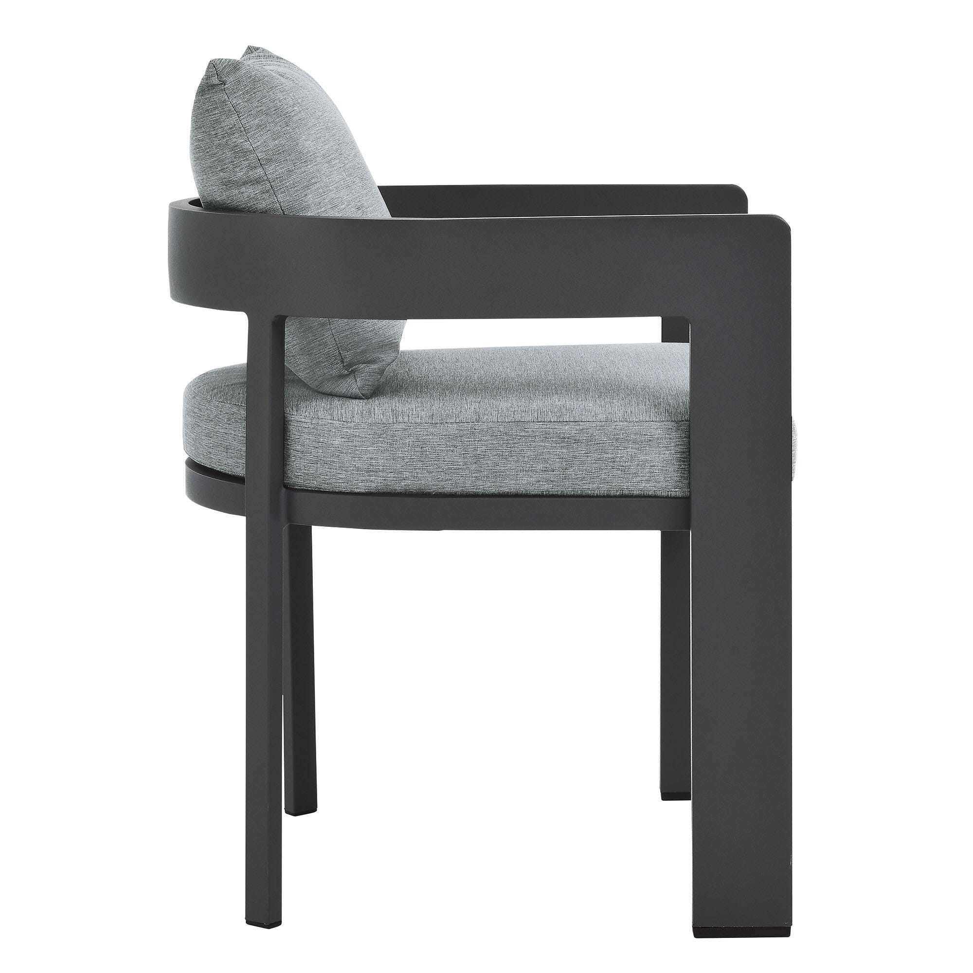 Modway Tahoe Outdoor Dining Table and 4 Chairs, Gray, large