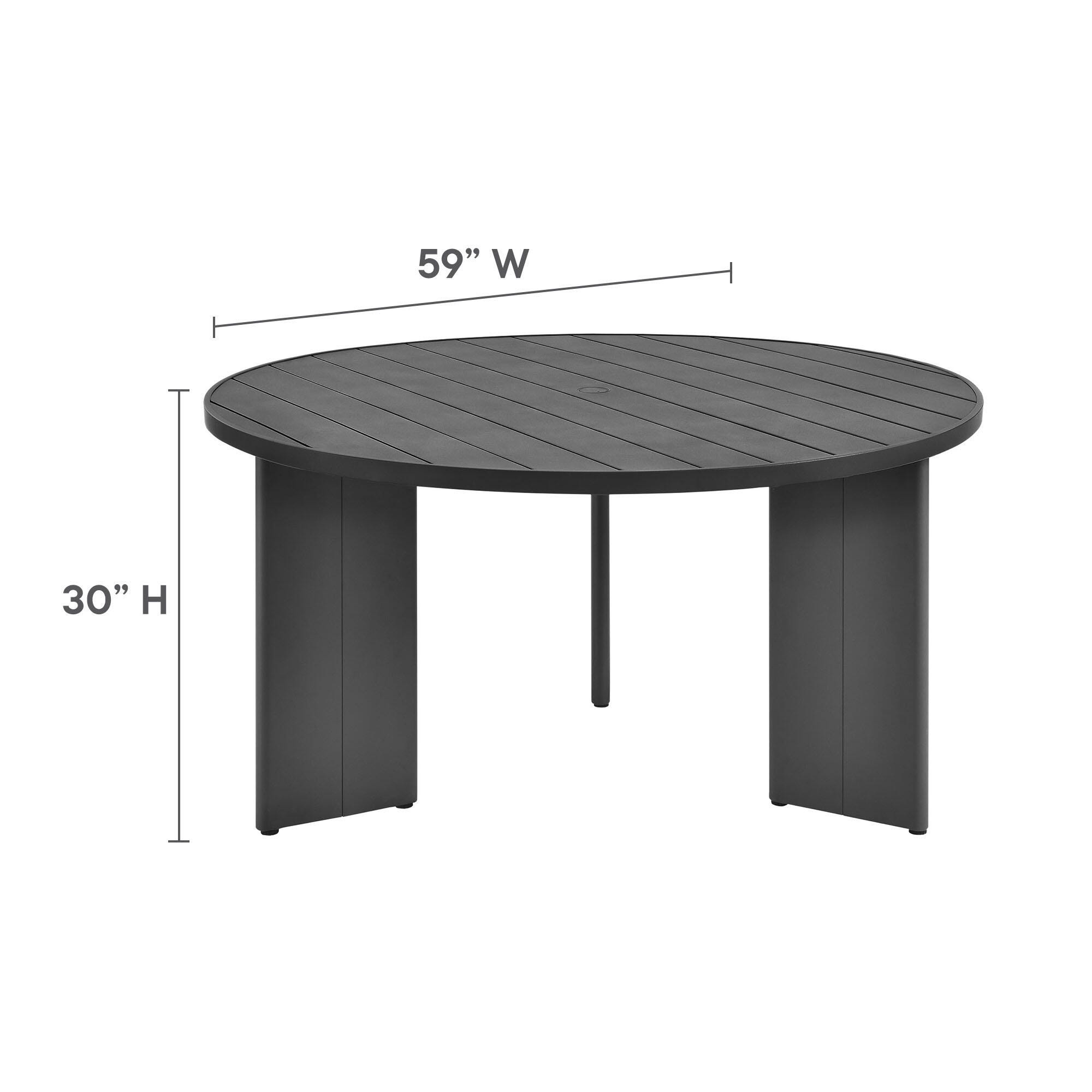 Modway Tahoe Outdoor Dining Table and 4 Chairs, Gray, large