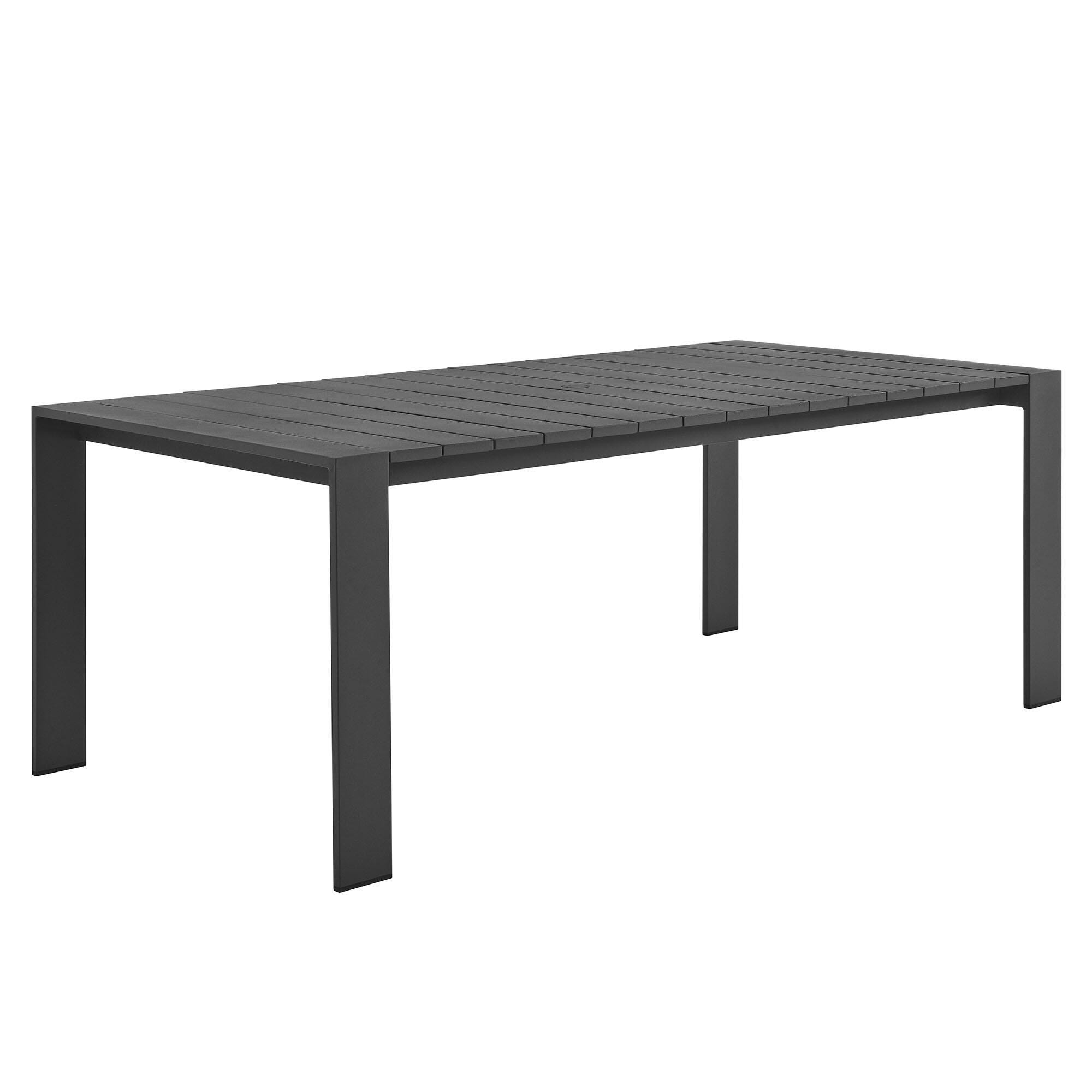 Modway Tahoe Outdoor Dining Table and 8 Chairs, Gray/White, large