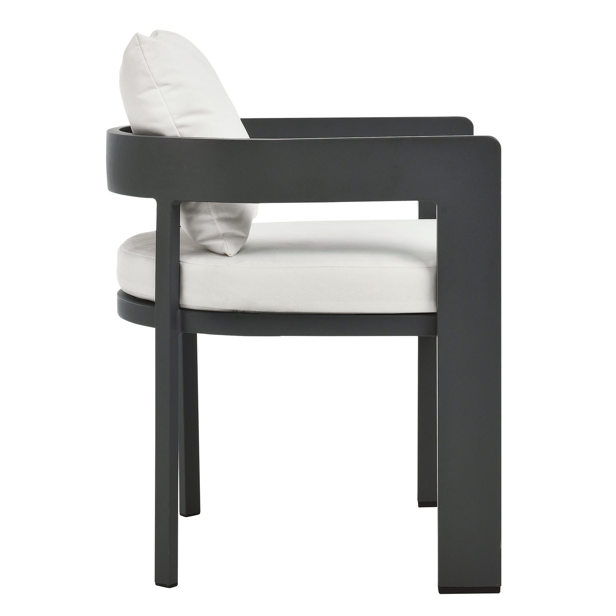 Modway Tahoe Outdoor Dining Table and 8 Chairs, Gray/White, large