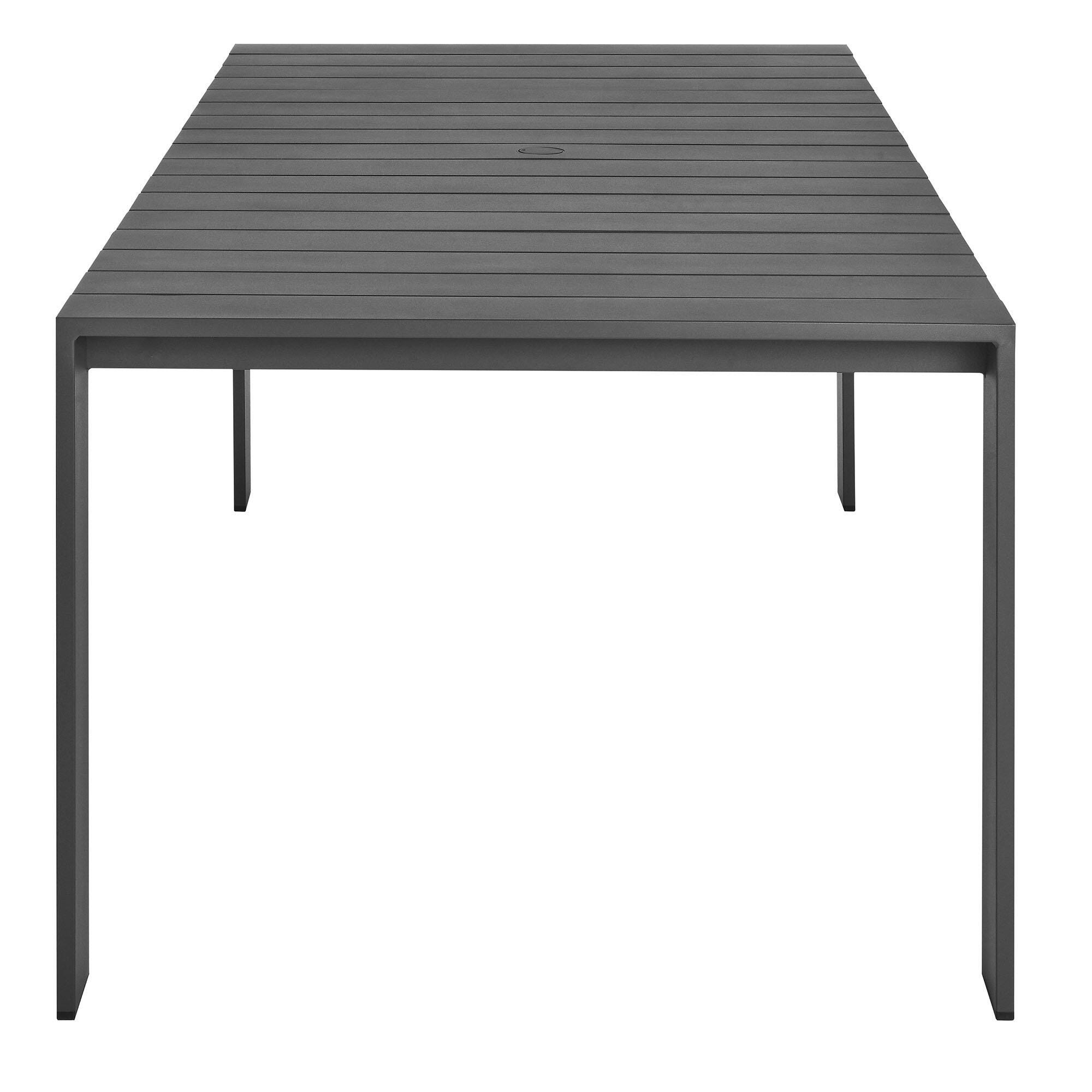 Modway Tahoe Outdoor Dining Table and 8 Chairs, Gray/White, large