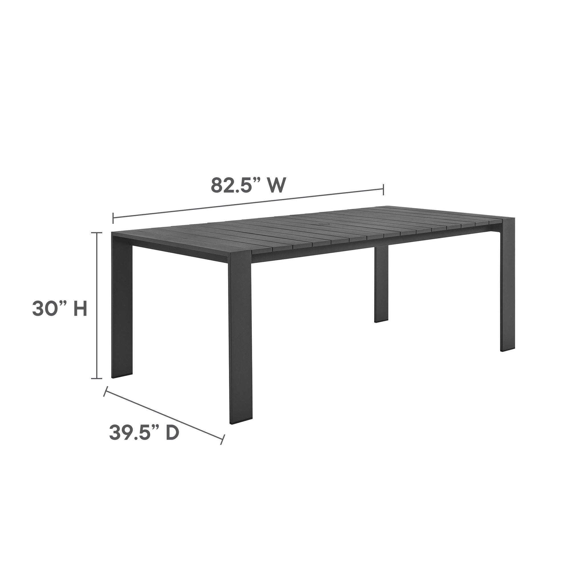 Modway Tahoe Outdoor Dining Table and 8 Chairs, Gray/White, large