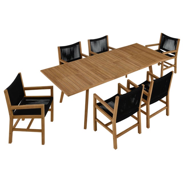 Modway Vienna Outdoor Dining Table and 6 Armchairs