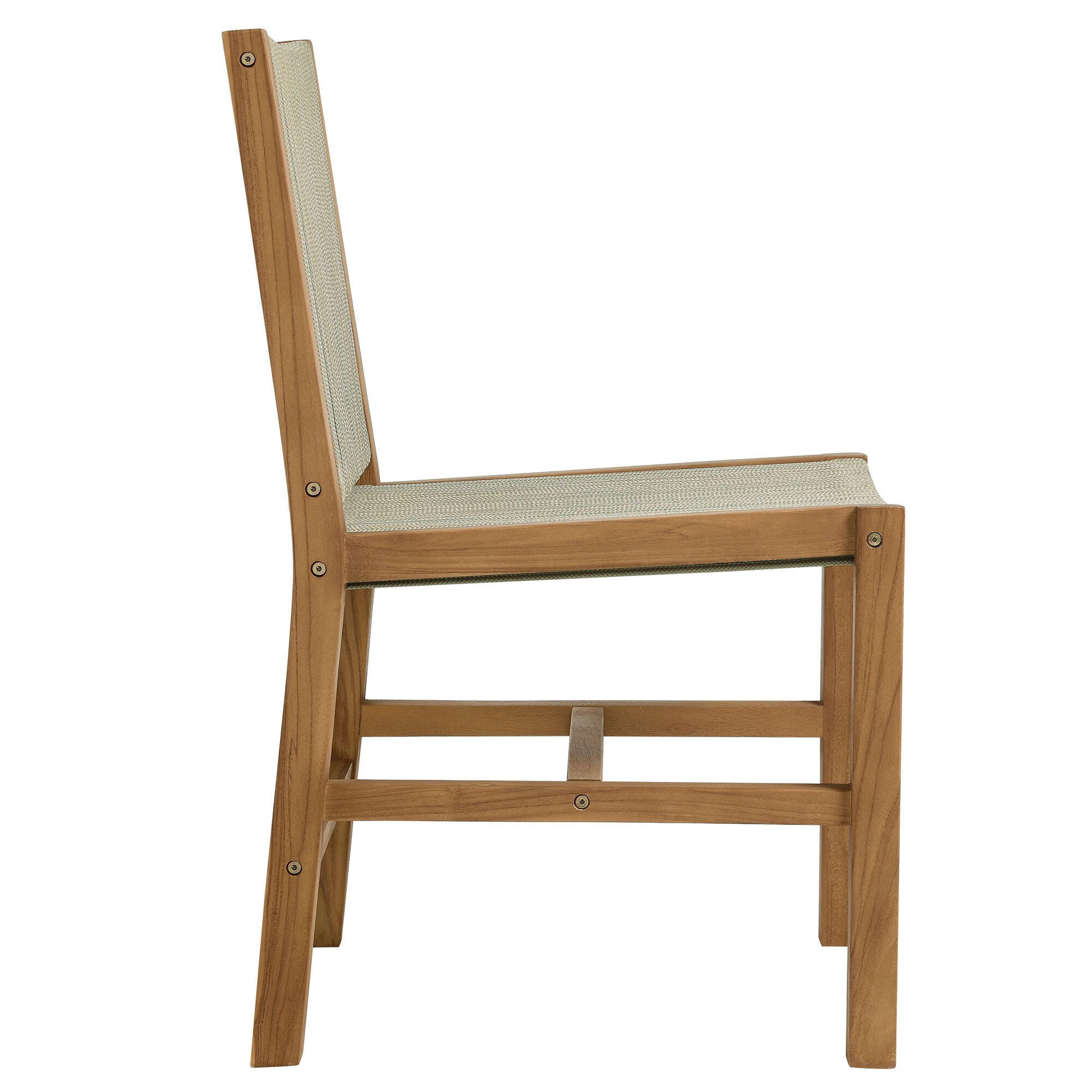 Modway Vienna Outdoor Dining Table and 6 Armless Chairs, Natural, large