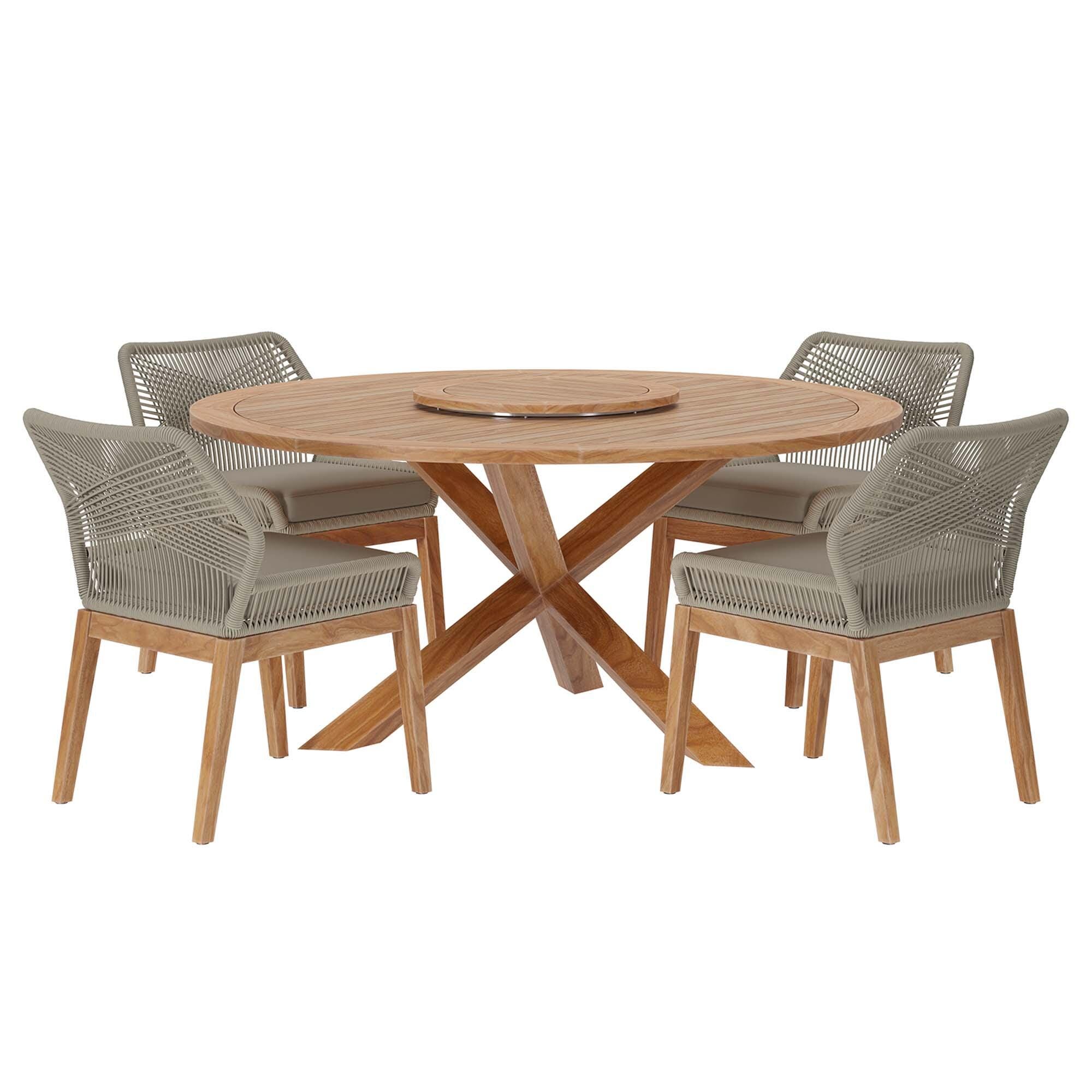 Modway Wellspring Outdoor Dining Table and 4 Chairs, , large