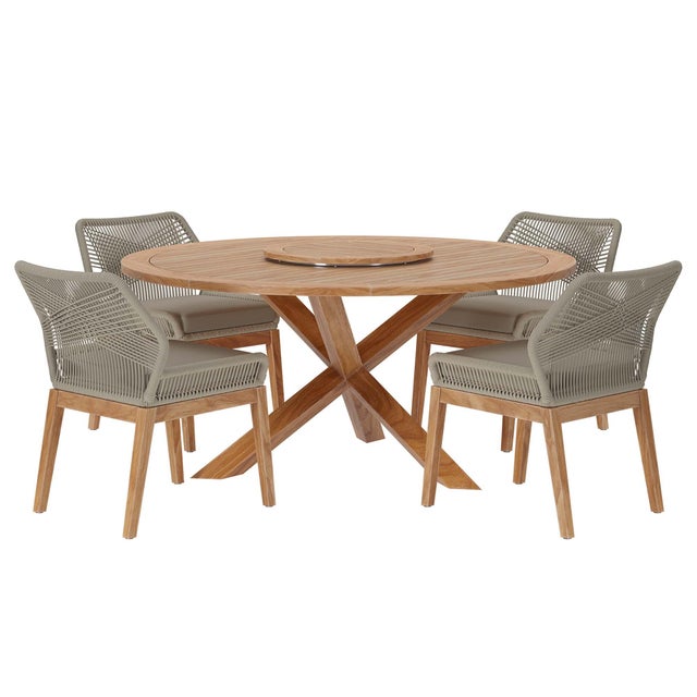 Modway Wellspring Outdoor Dining Table and 4 Chairs