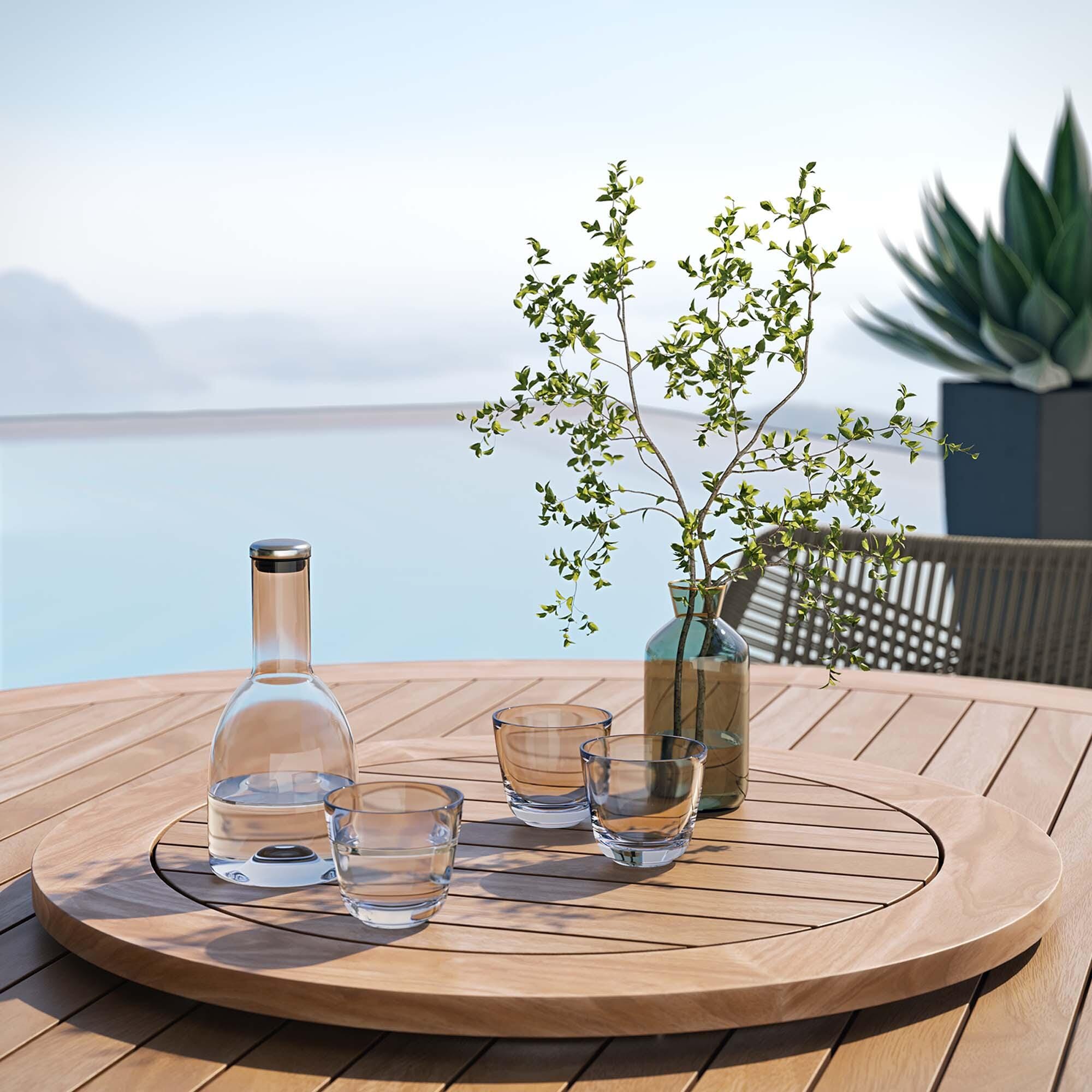 Modway Wellspring Outdoor Dining Table and 4 Chairs, , large
