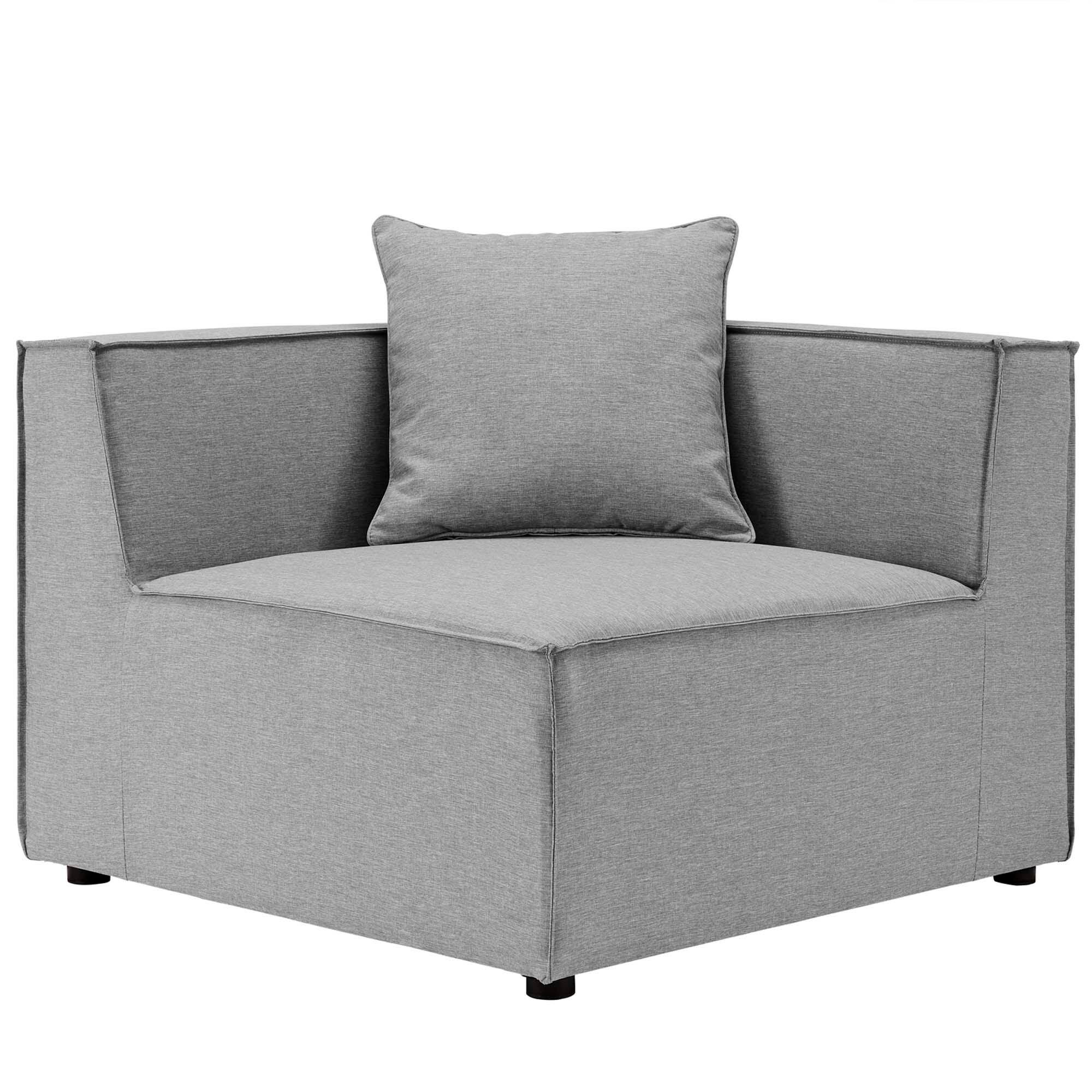 Modway Saybrook 10-Piece Outdoor Sectional, Gray, large