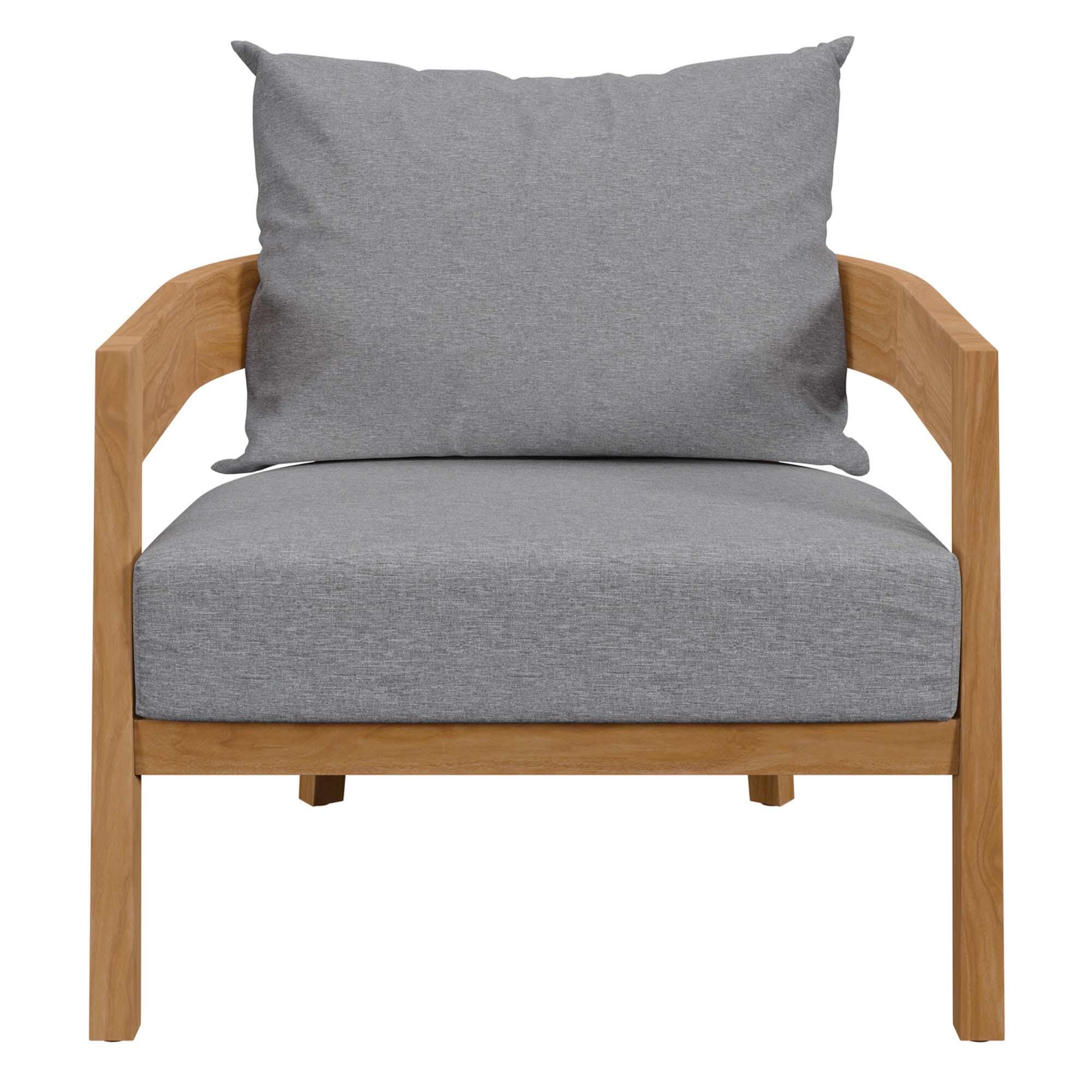Modway Brisbane 3-Piece Outdoor Patio Set, Natural/Gray, large