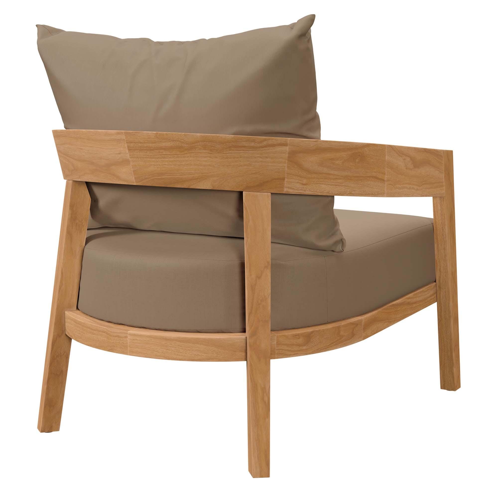 Modway Brisbane 3-Piece Outdoor Patio Set, Natural/Light Brown, large