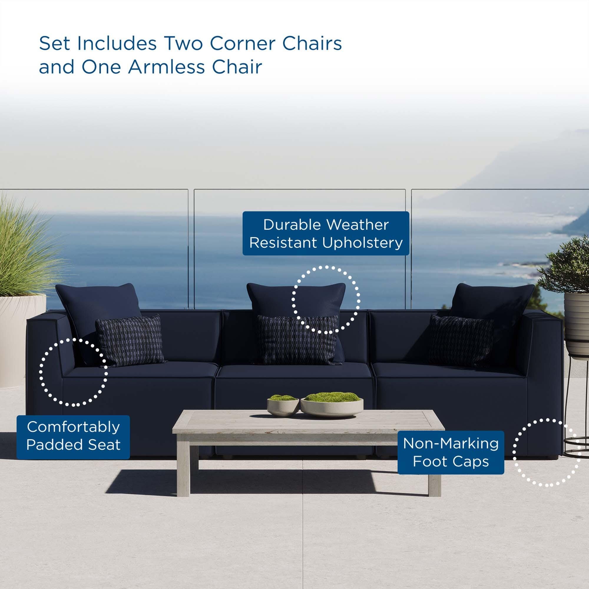 Modway Saybrook 3-Piece Outdoor Sectional | Ashley