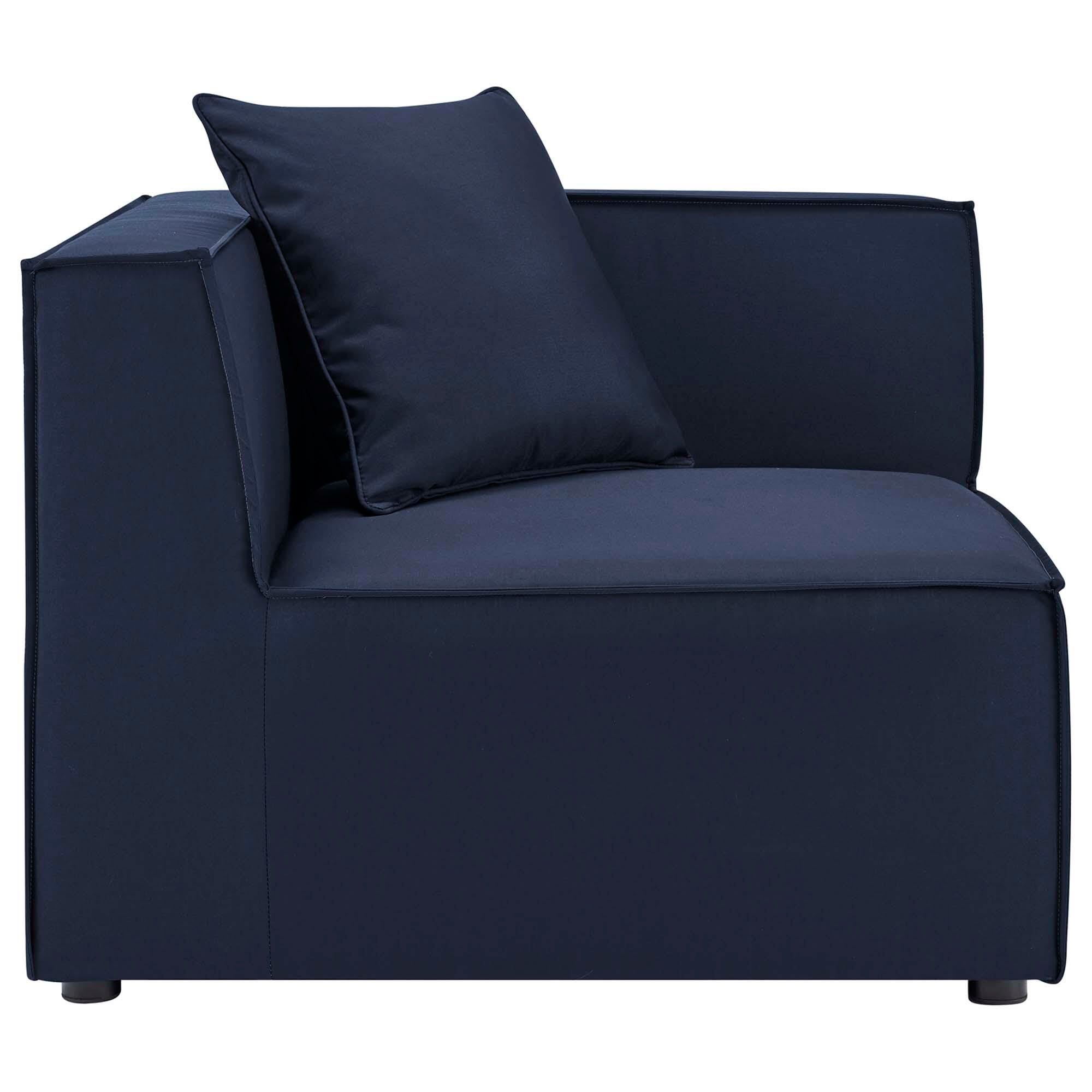 Modway Saybrook 3-Piece Outdoor Sectional, Navy, large