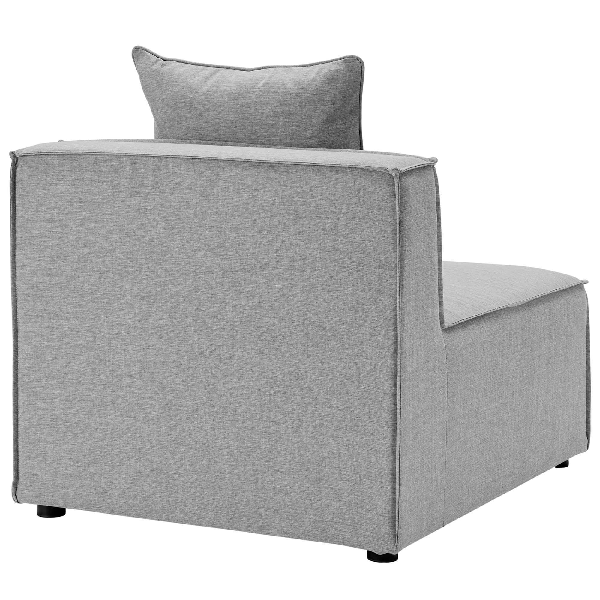 Modway Saybrook 3-Piece Outdoor Sectional, Gray, large