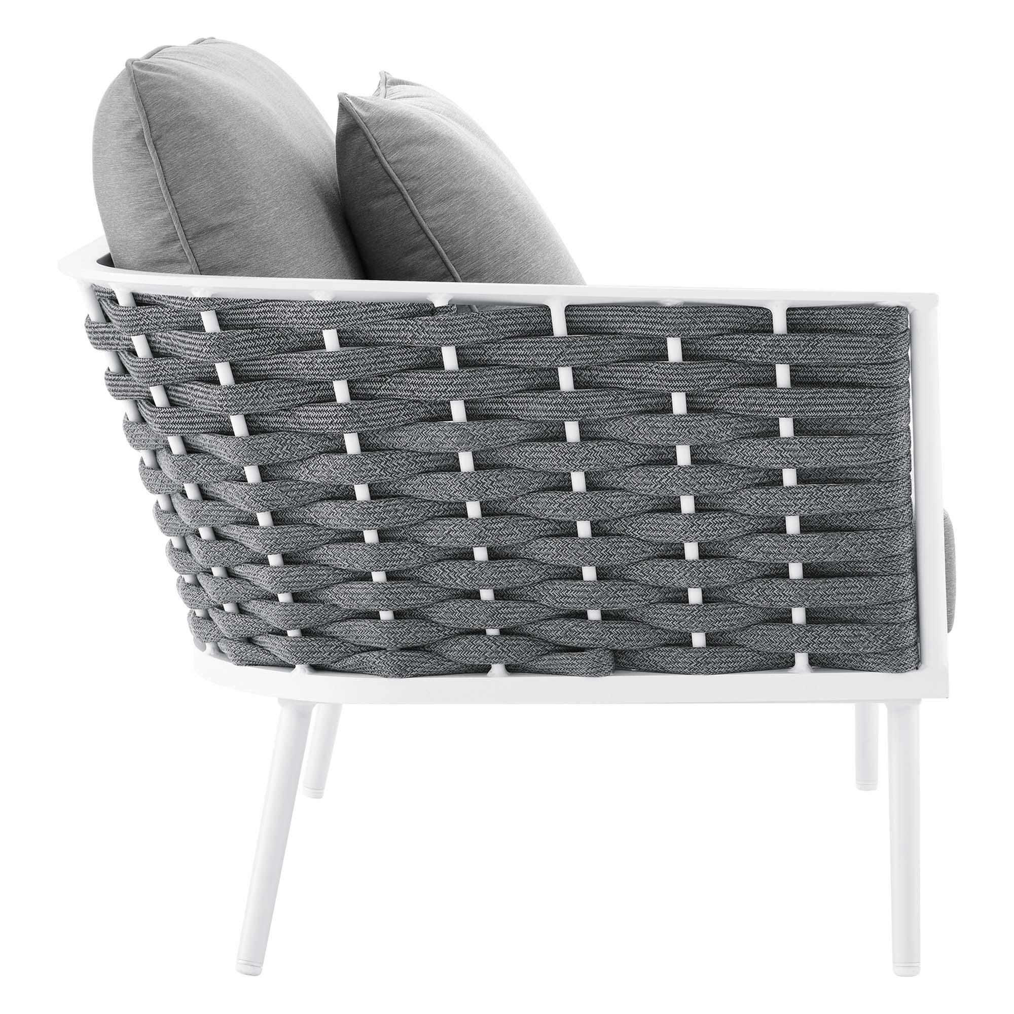 Modway Stance 4-Piece Outdoor Sectional Set, White/Gray, large