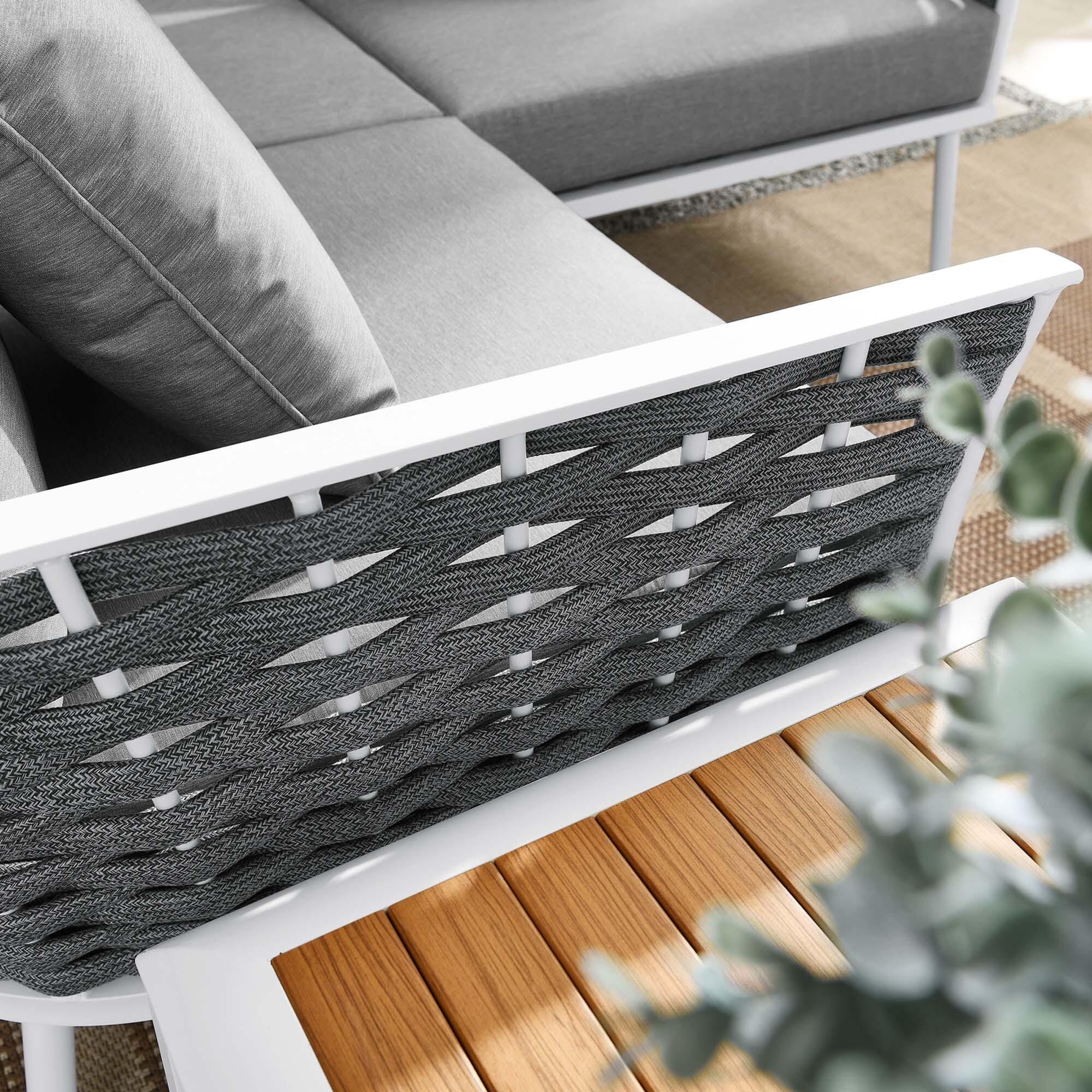 Modway Stance 4-Piece Outdoor Sectional Set, White/Gray, large