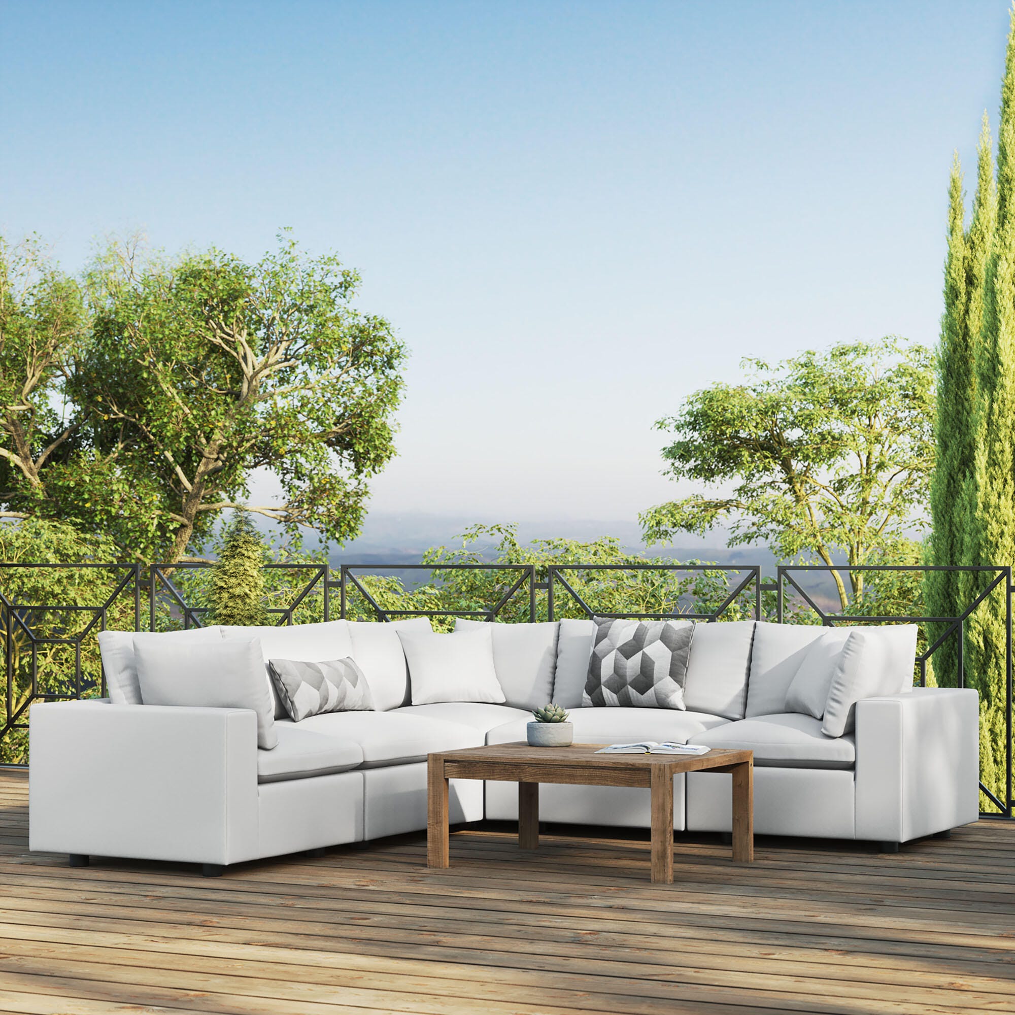 Modway Commix 5-Piece Outdoor Sectional, , rollover