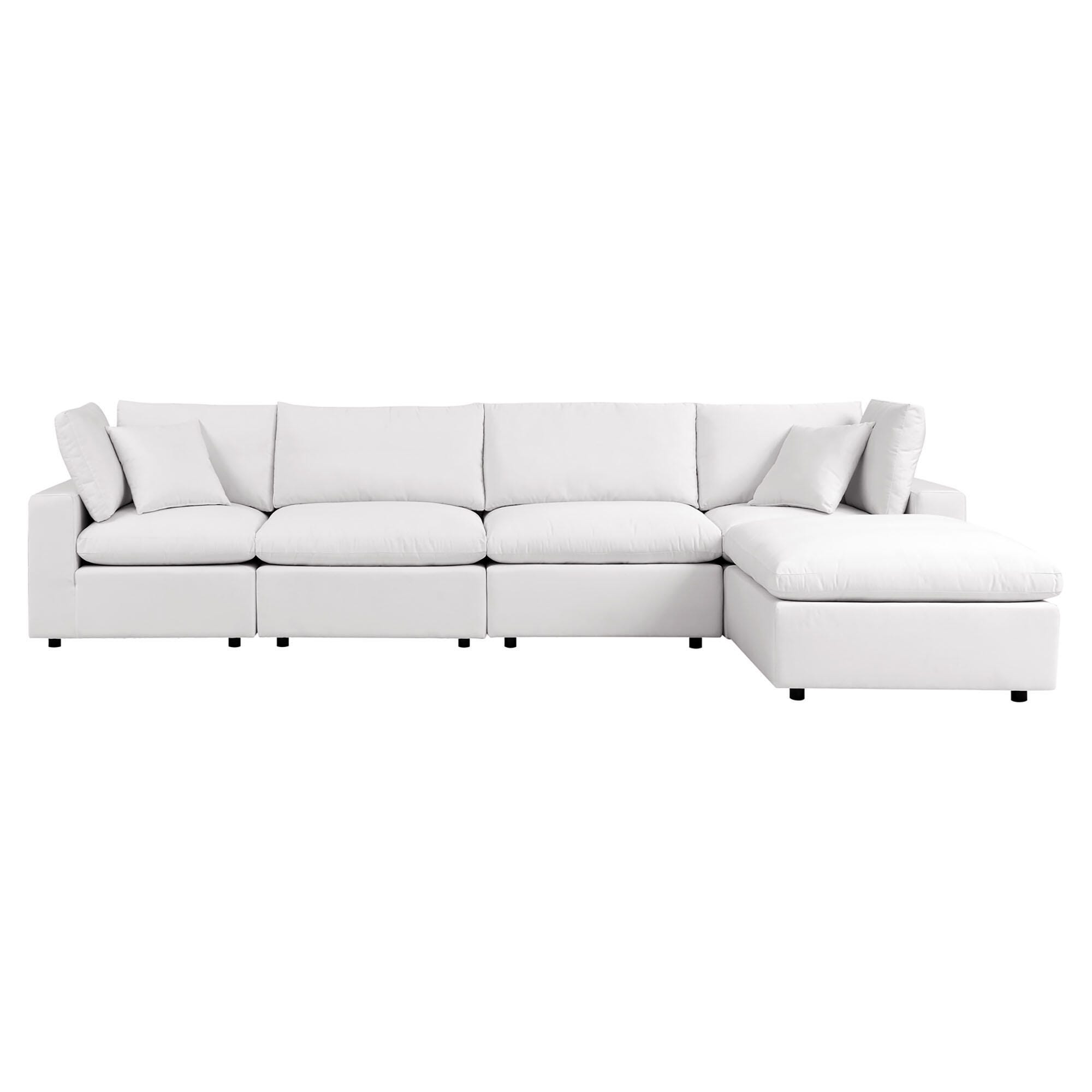 Modway Commix 5-Piece Outdoor Sectional, White, large