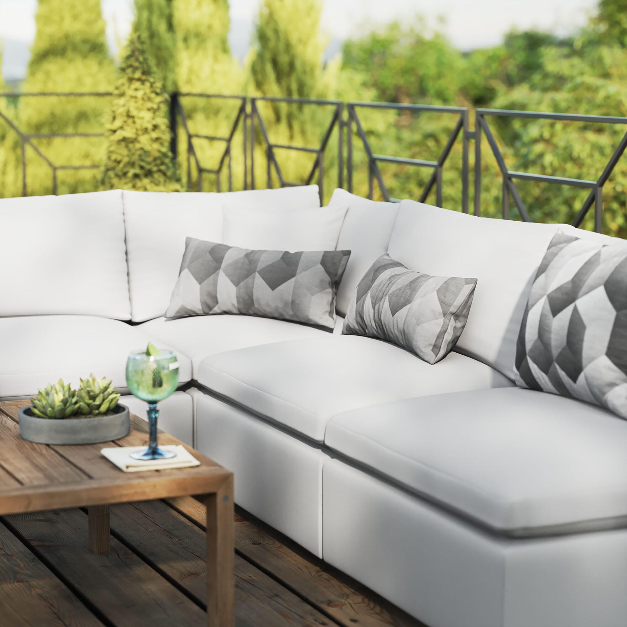 Modway Commix 5-Piece Outdoor Sectional, , large