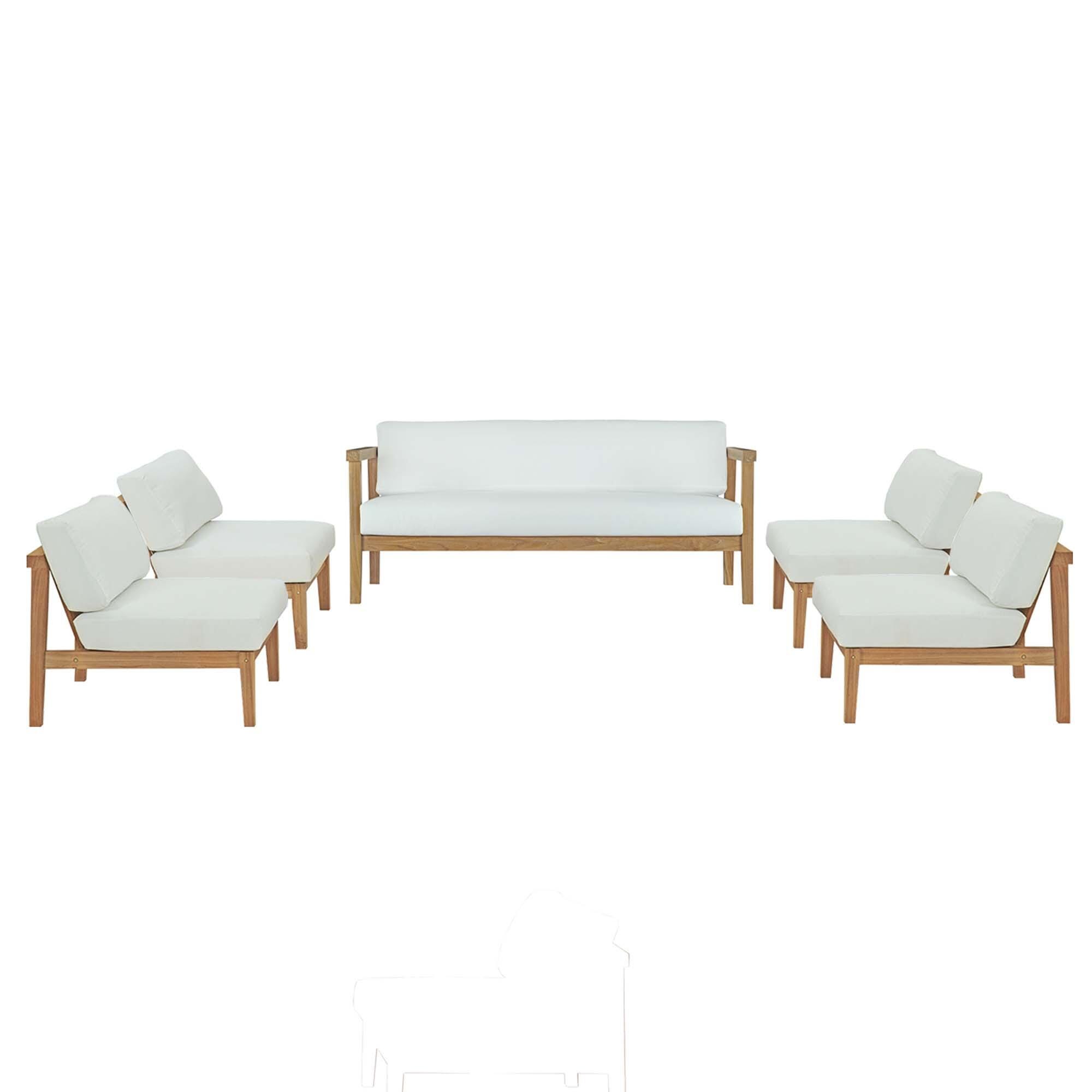 Modway Bayport 5-Piece Outdoor Patio Set, , rollover