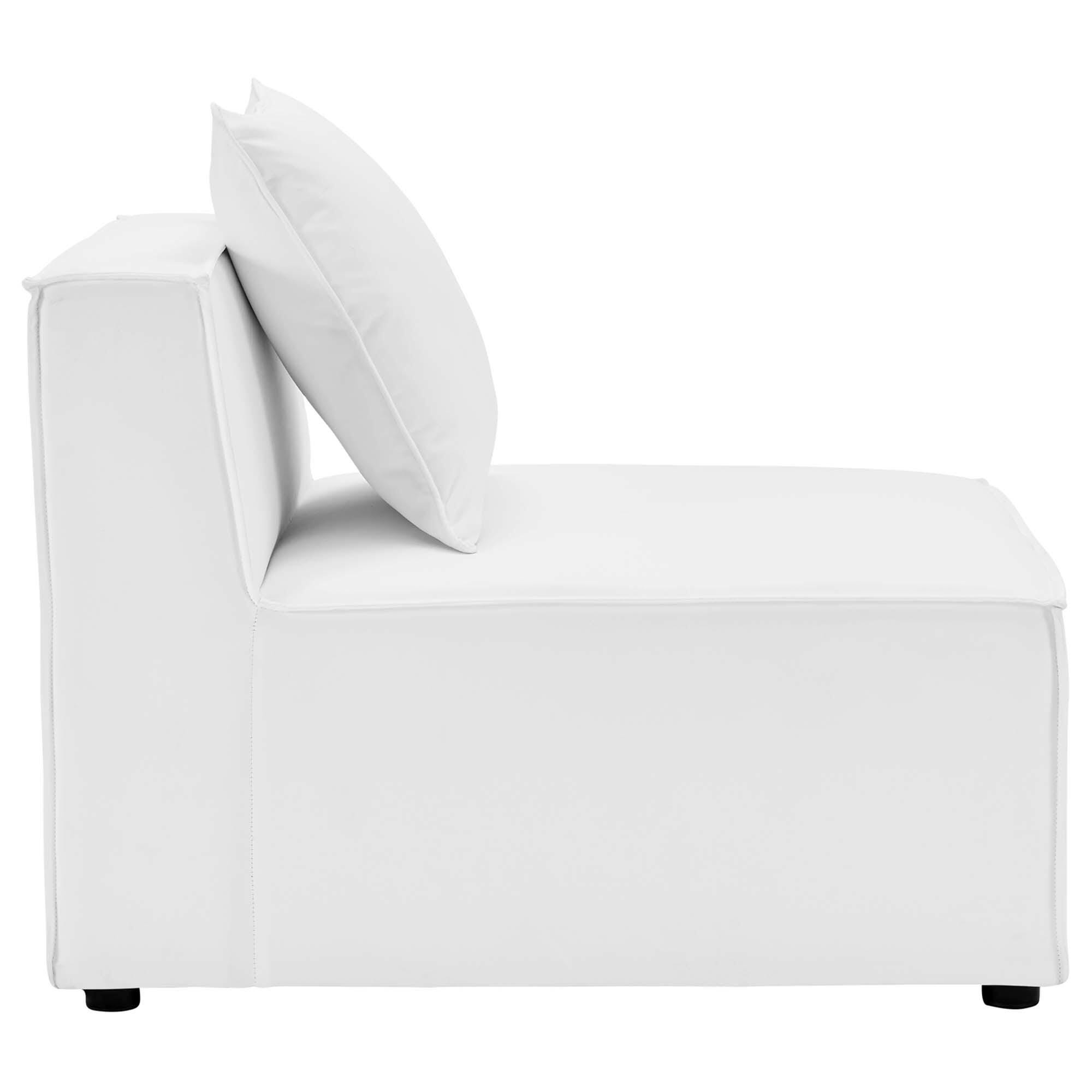 Modway Saybrook 5-Piece Outdoor Sectional, White, large