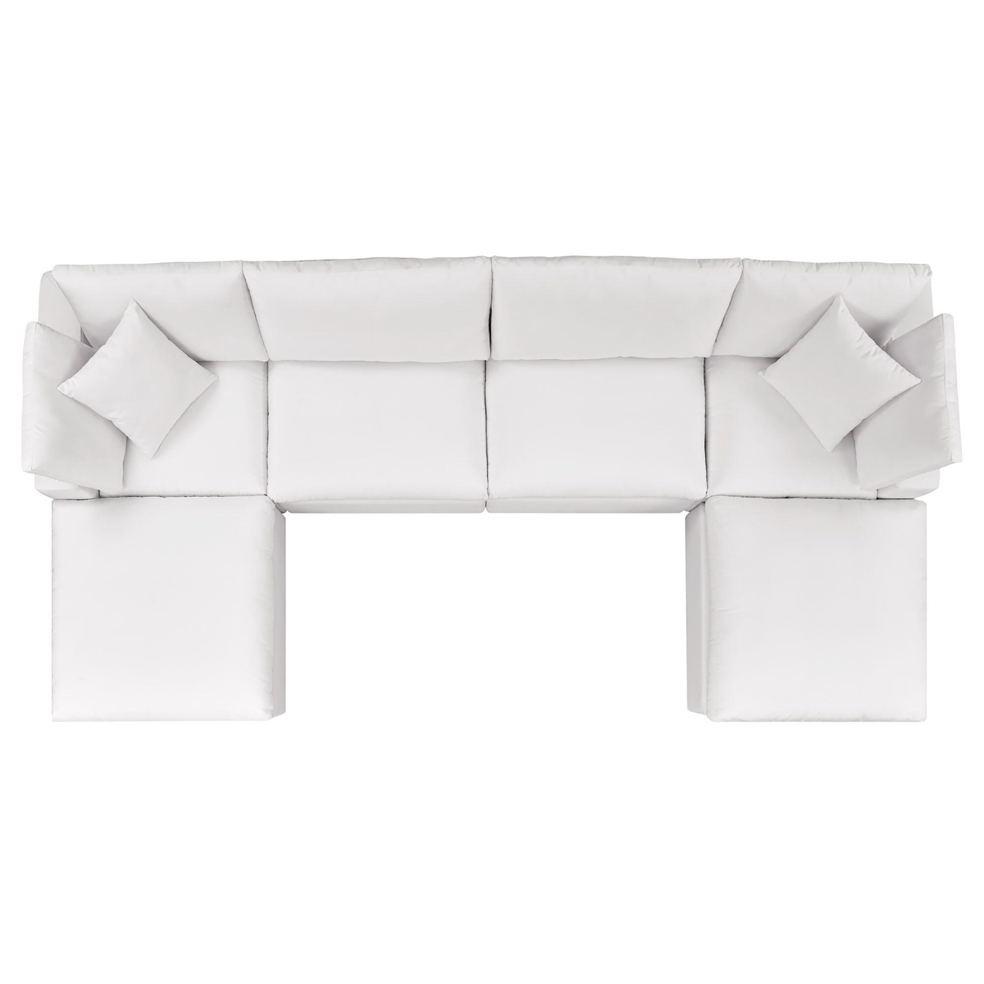 Modway Commix 6-Piece Outdoor Sectional, White, large