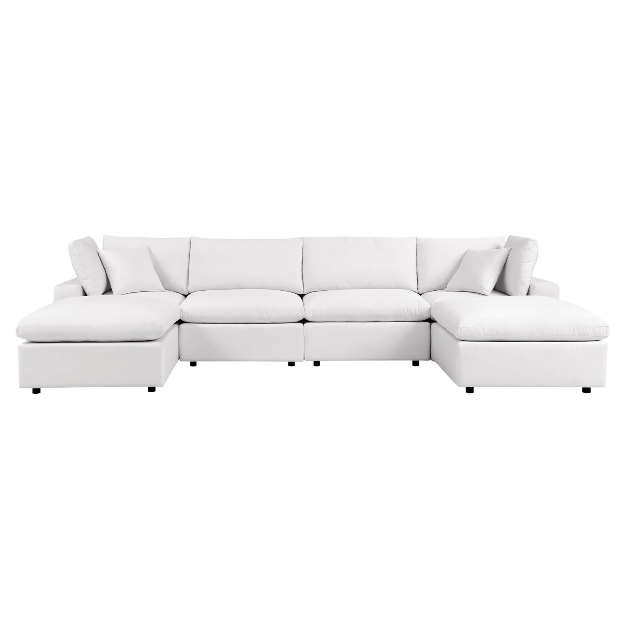 Modway Commix 6-Piece Outdoor Sectional, White, large