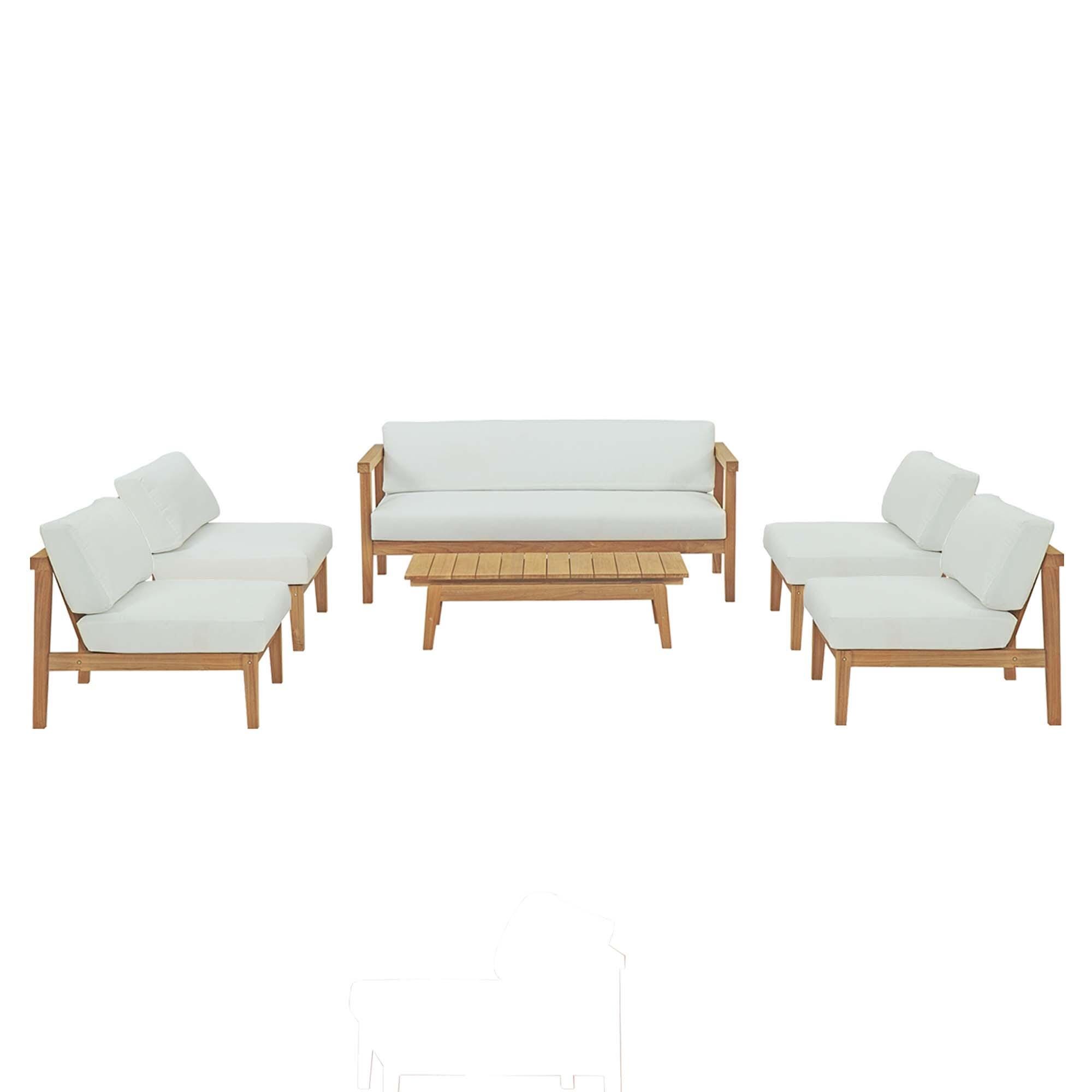 Modway Bayport 6-Piece Outdoor Patio Set, , rollover