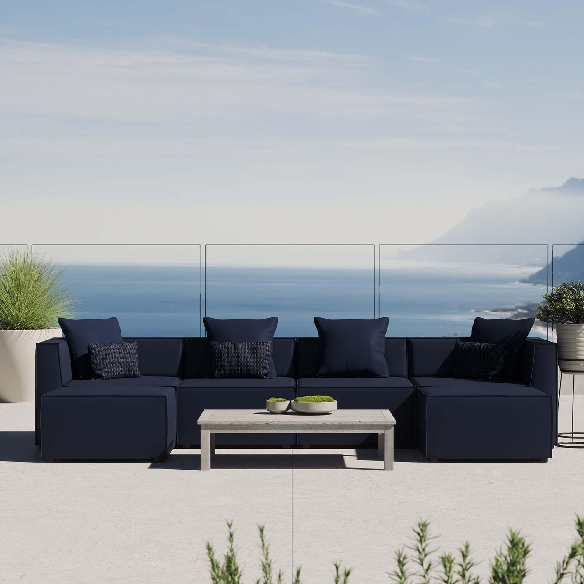 Modway Saybrook 6-Piece Outdoor Sofa, , rollover
