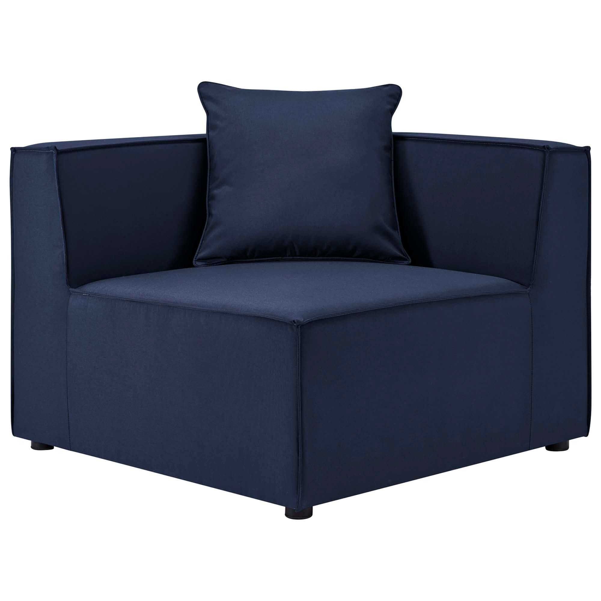 Modway Saybrook 6-Piece Outdoor Sectional, Navy, large