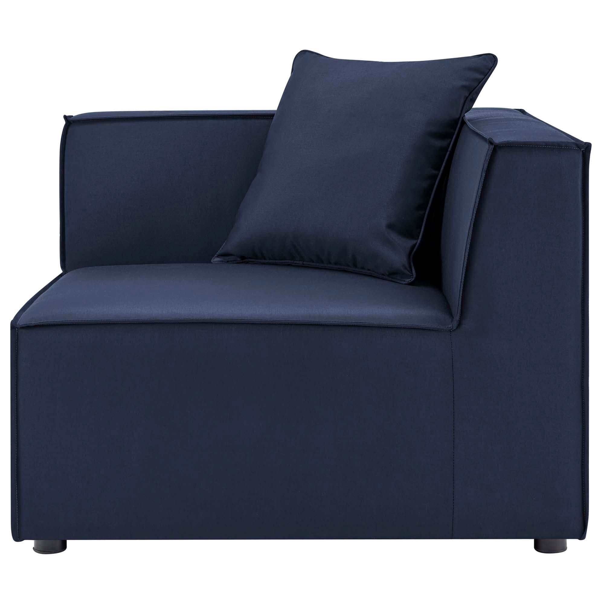 Modway Saybrook 6-Piece Outdoor Sectional, Navy, large