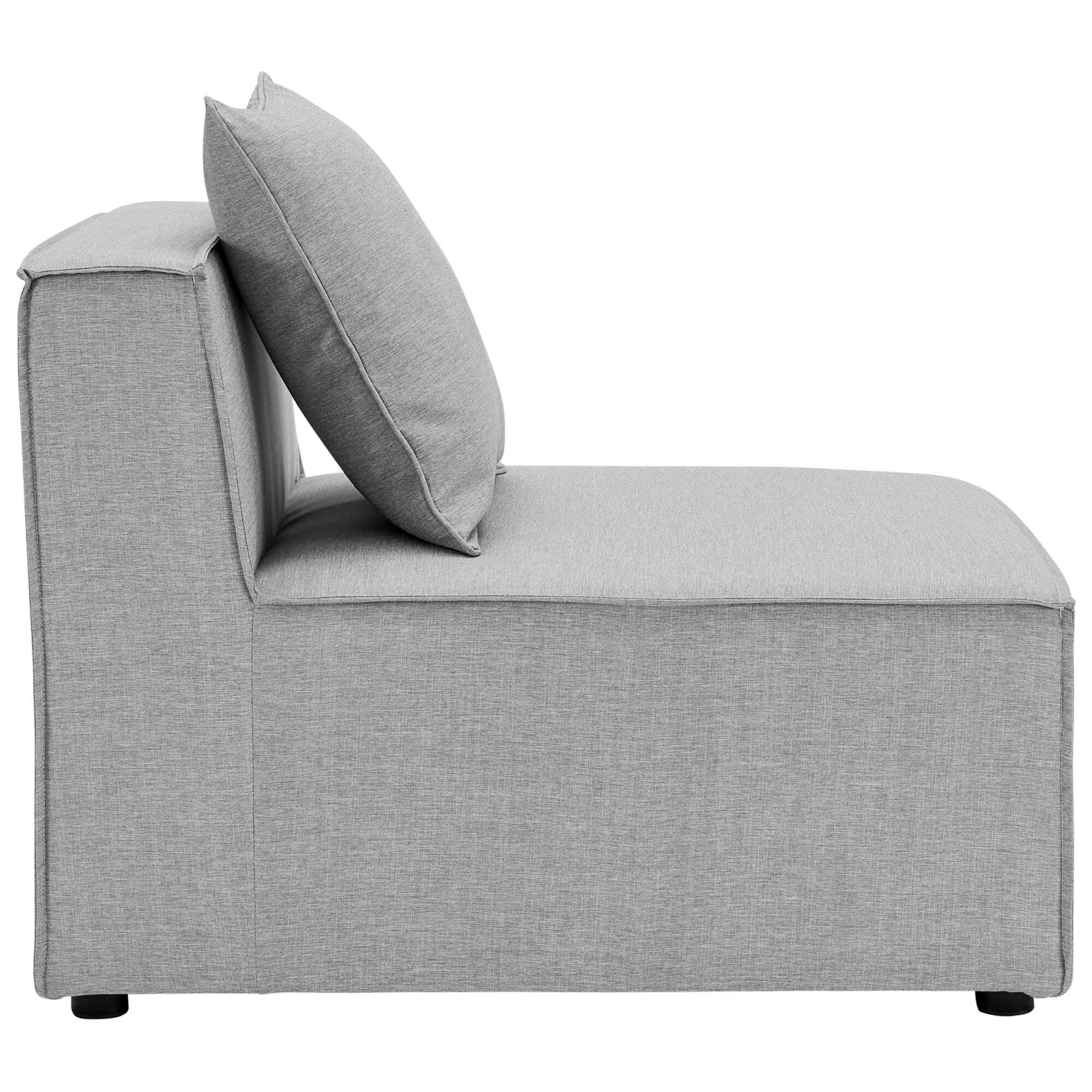 Modway Saybrook 6-Piece Outdoor Sectional, Gray, large