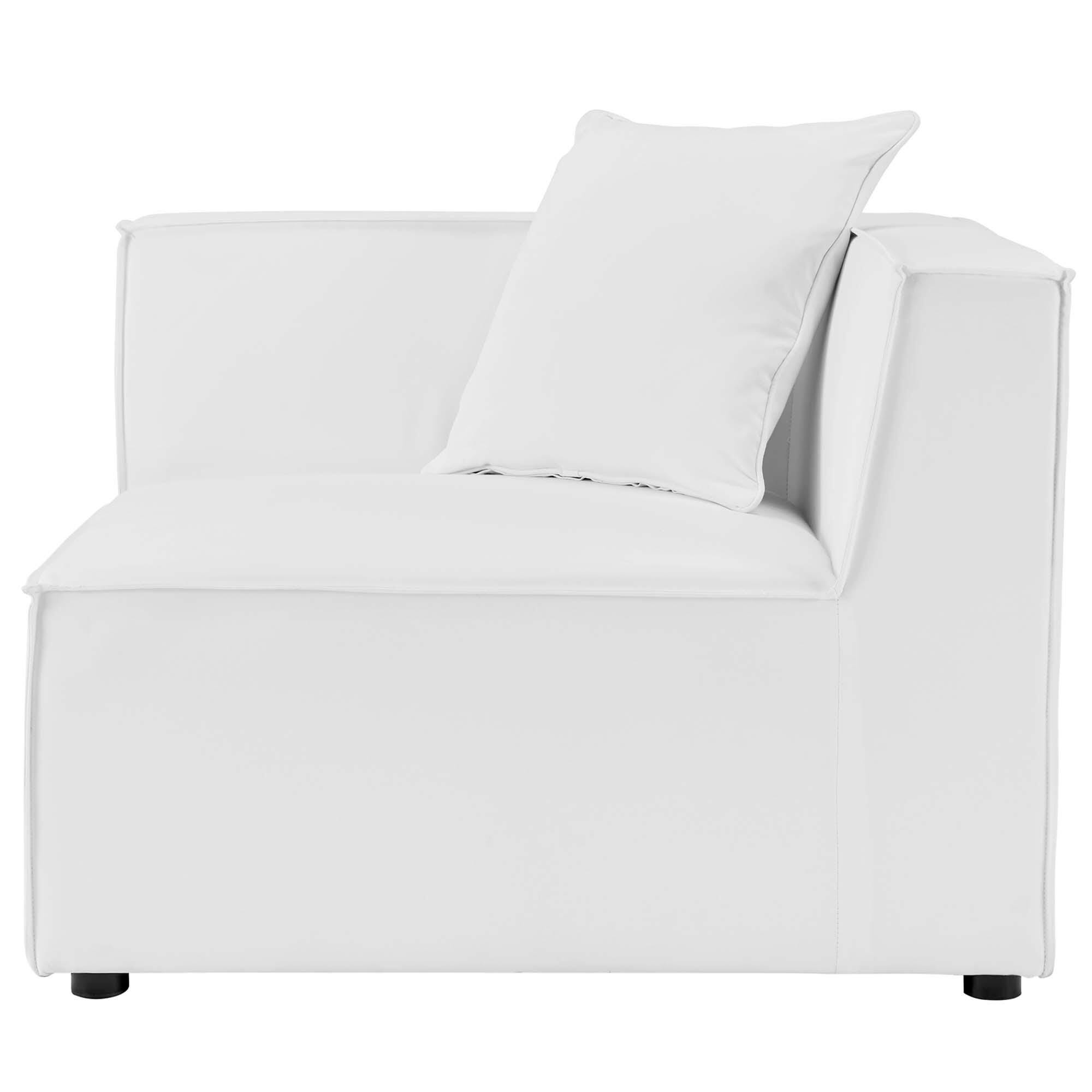 Modway Saybrook 6-Piece Outdoor Sectional, White, large