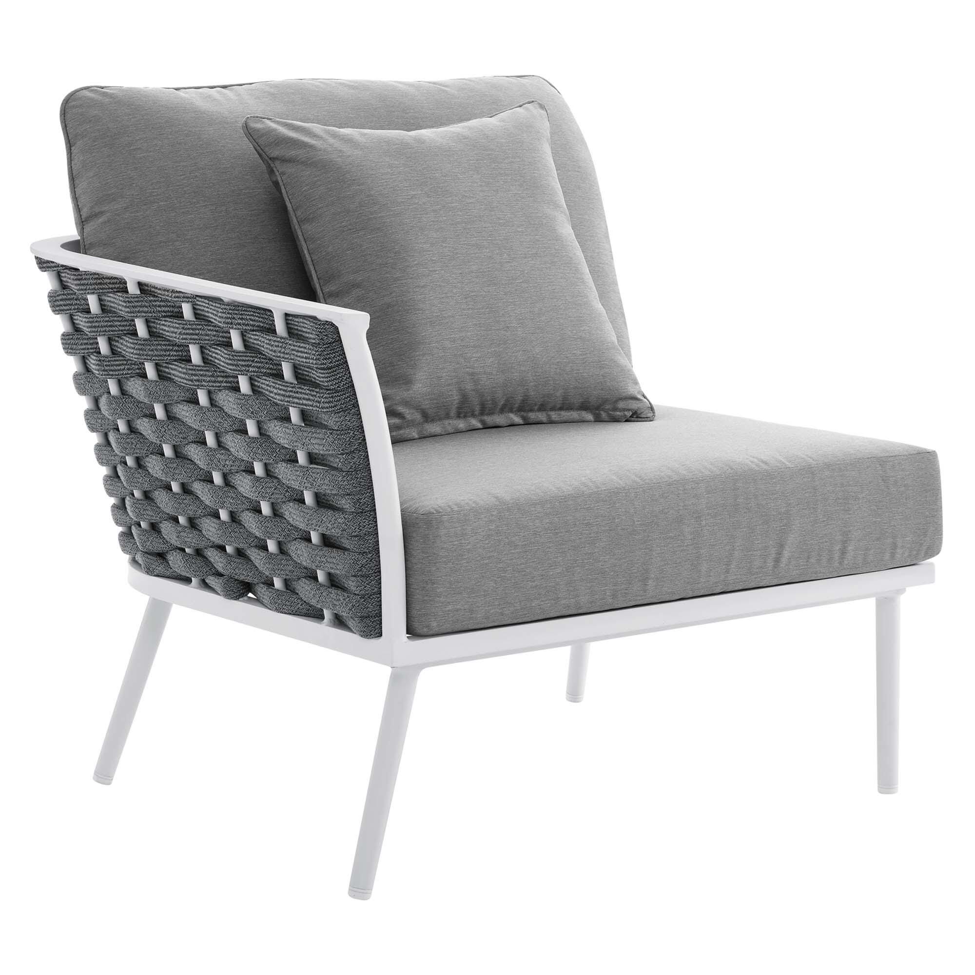 Modway Stance 7-Piece Outdoor Sectional Set, White/Gray, large