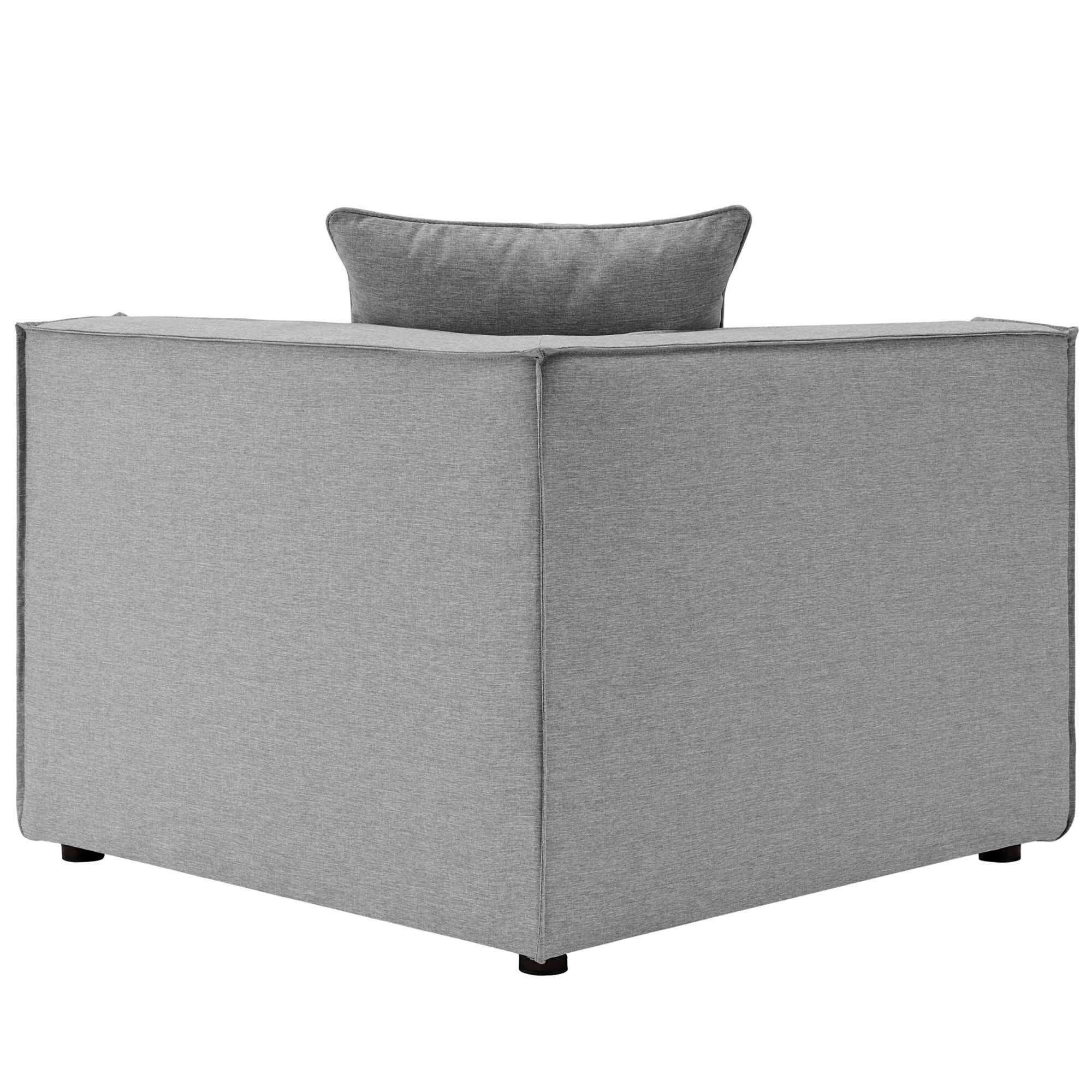Modway Saybrook 7-Piece Outdoor Sectional, Gray, large