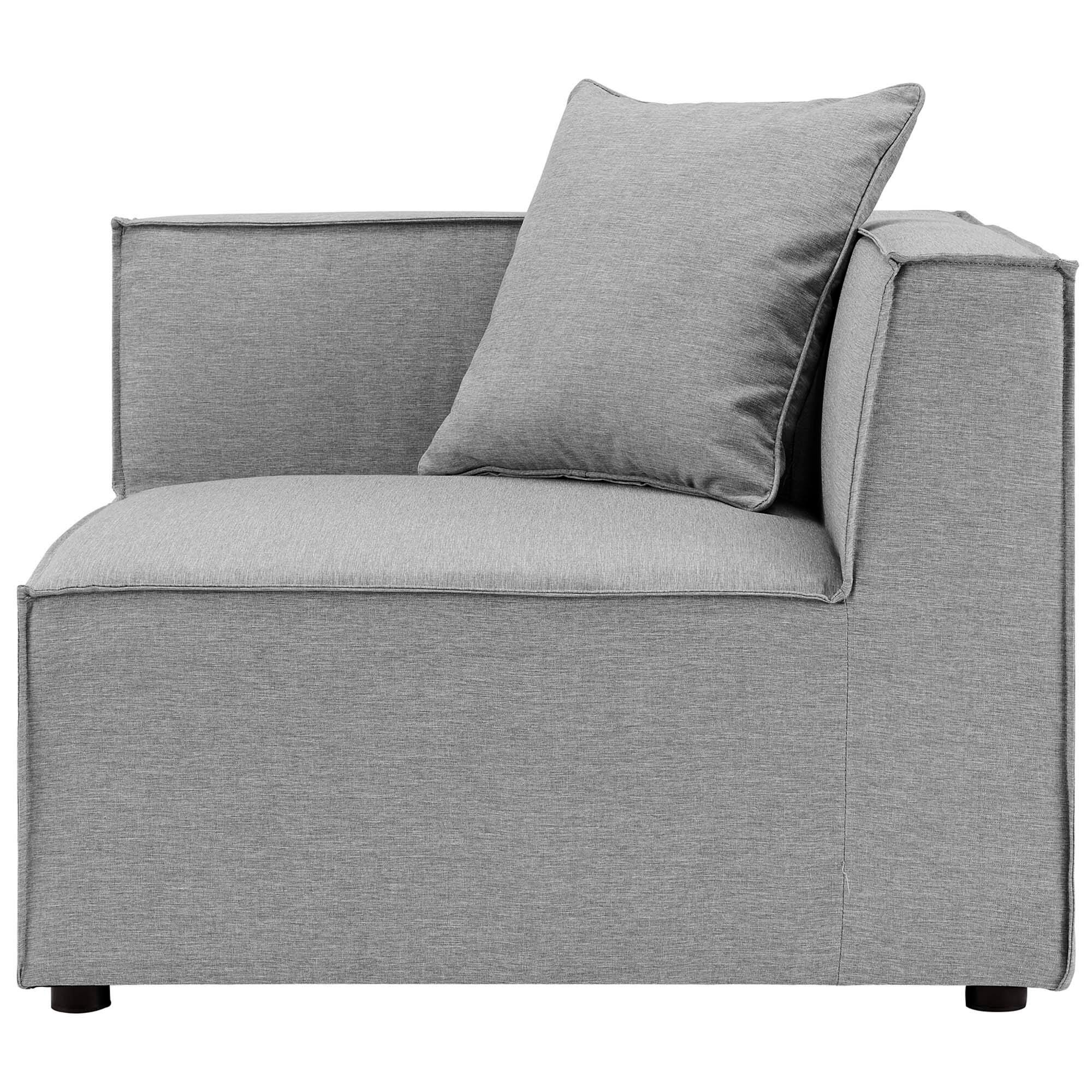 Modway Saybrook 7-Piece Outdoor Sectional, Gray, large