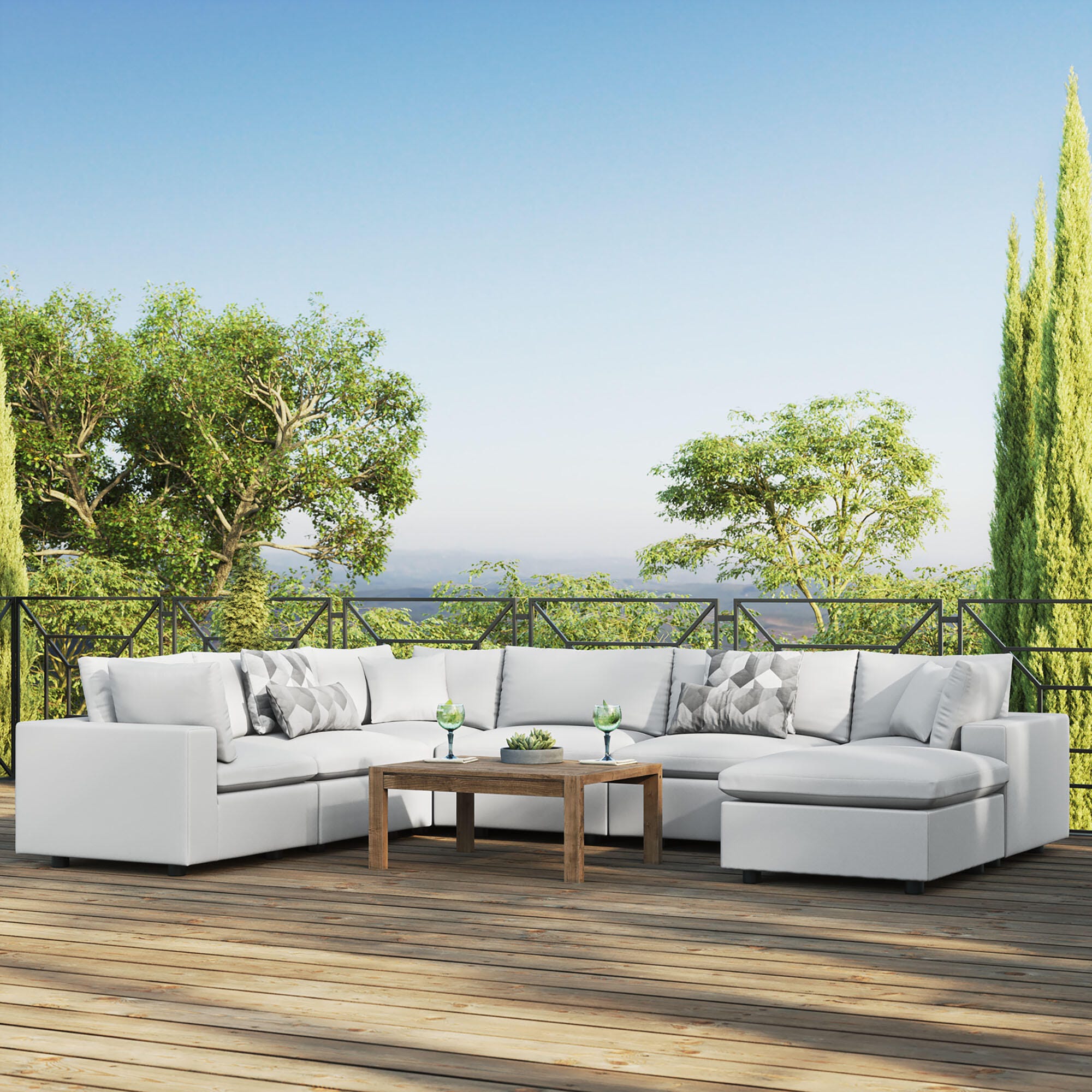 Modway Commix 7-Piece Outdoor Sectional, , large
