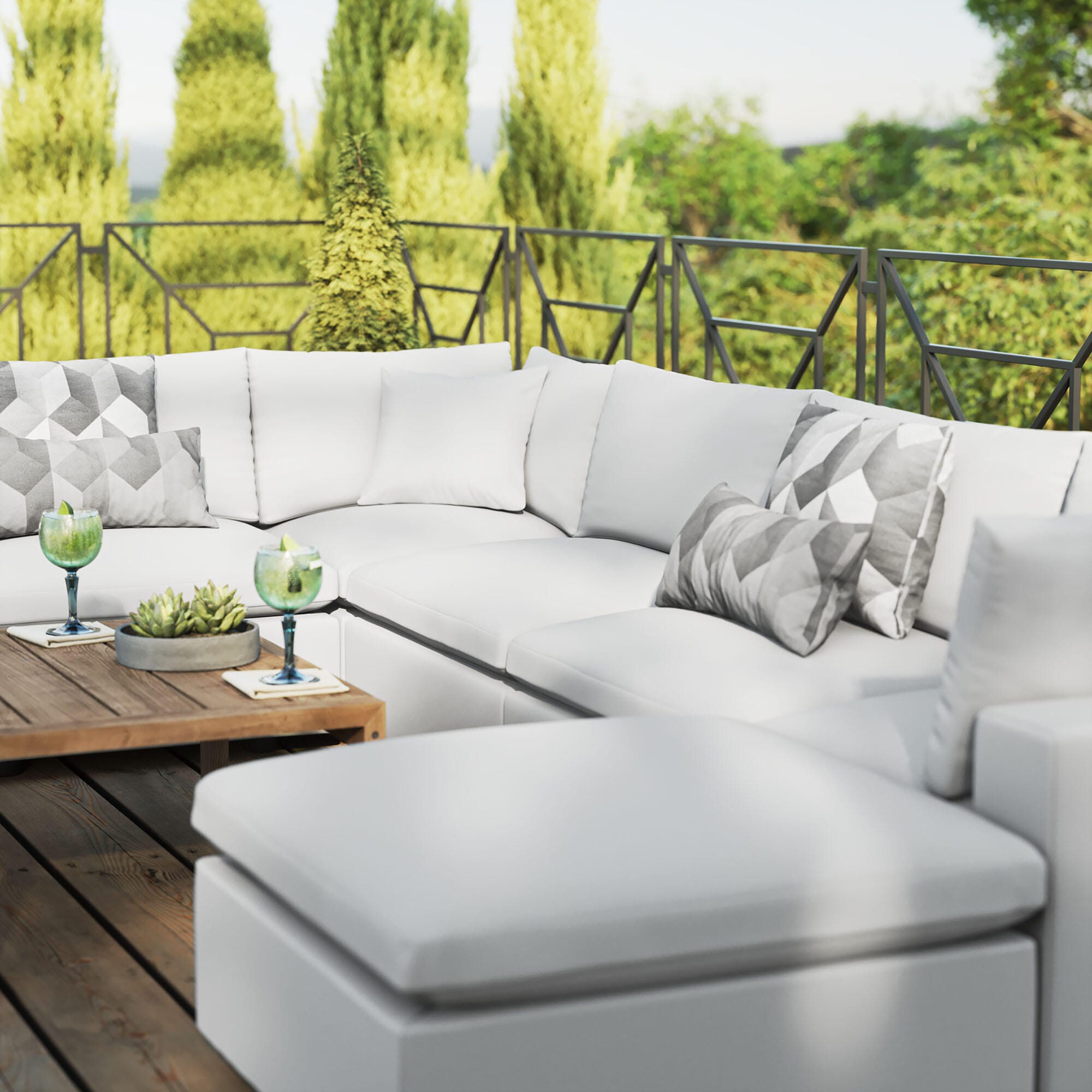 Modway Commix 7-Piece Outdoor Sectional, , large