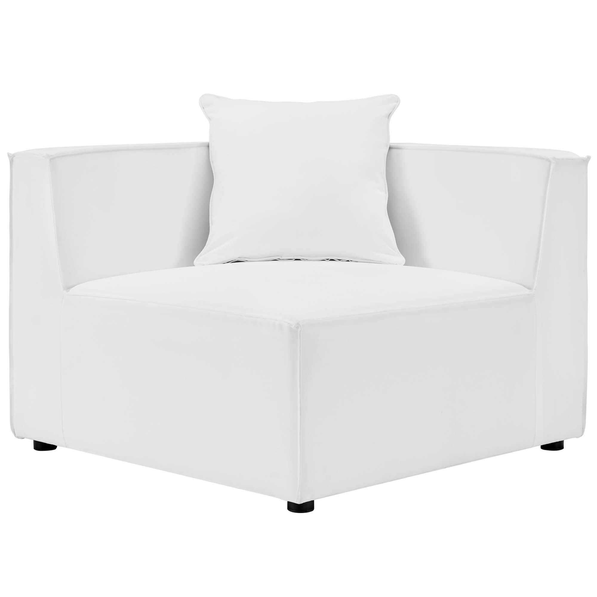 Modway Saybrook 8-Piece Outdoor Sectional, White, large