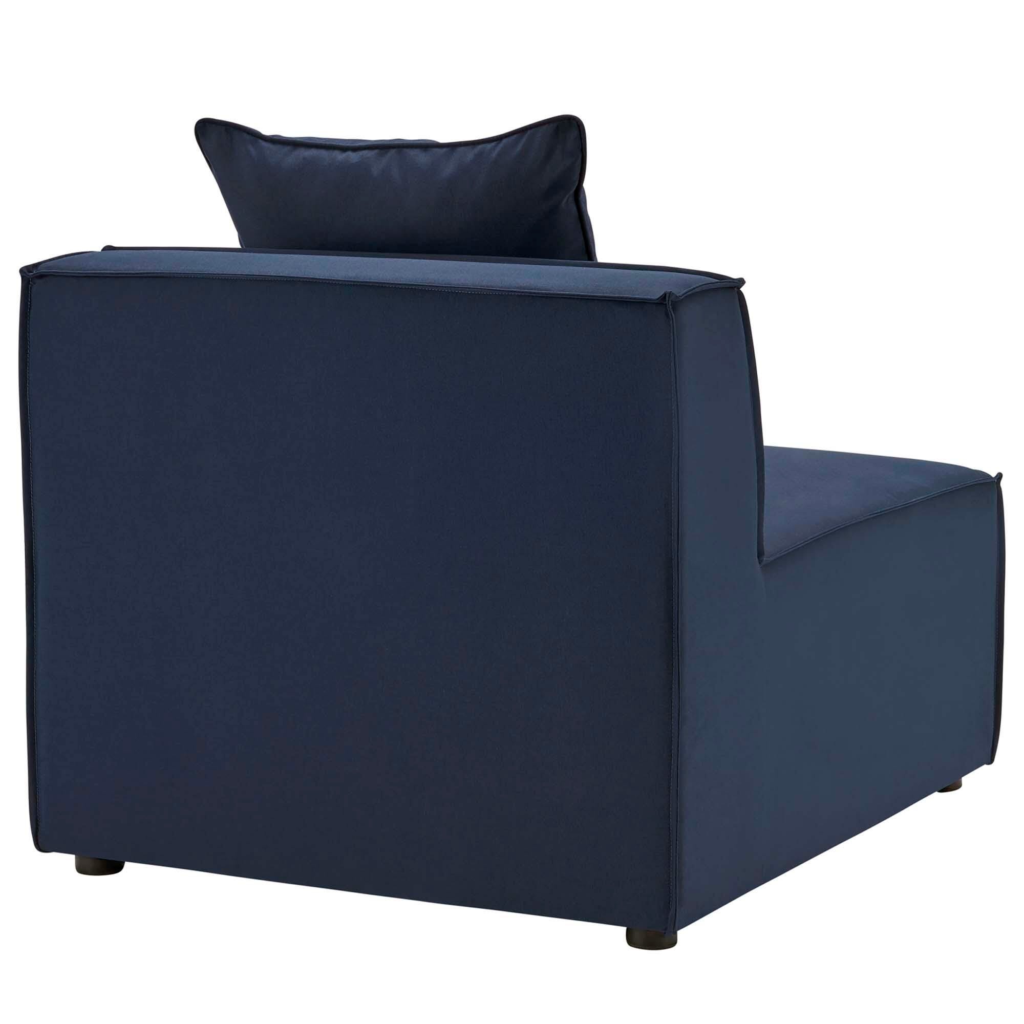 Modway Saybrook 8-Piece Outdoor Sectional, Navy, large