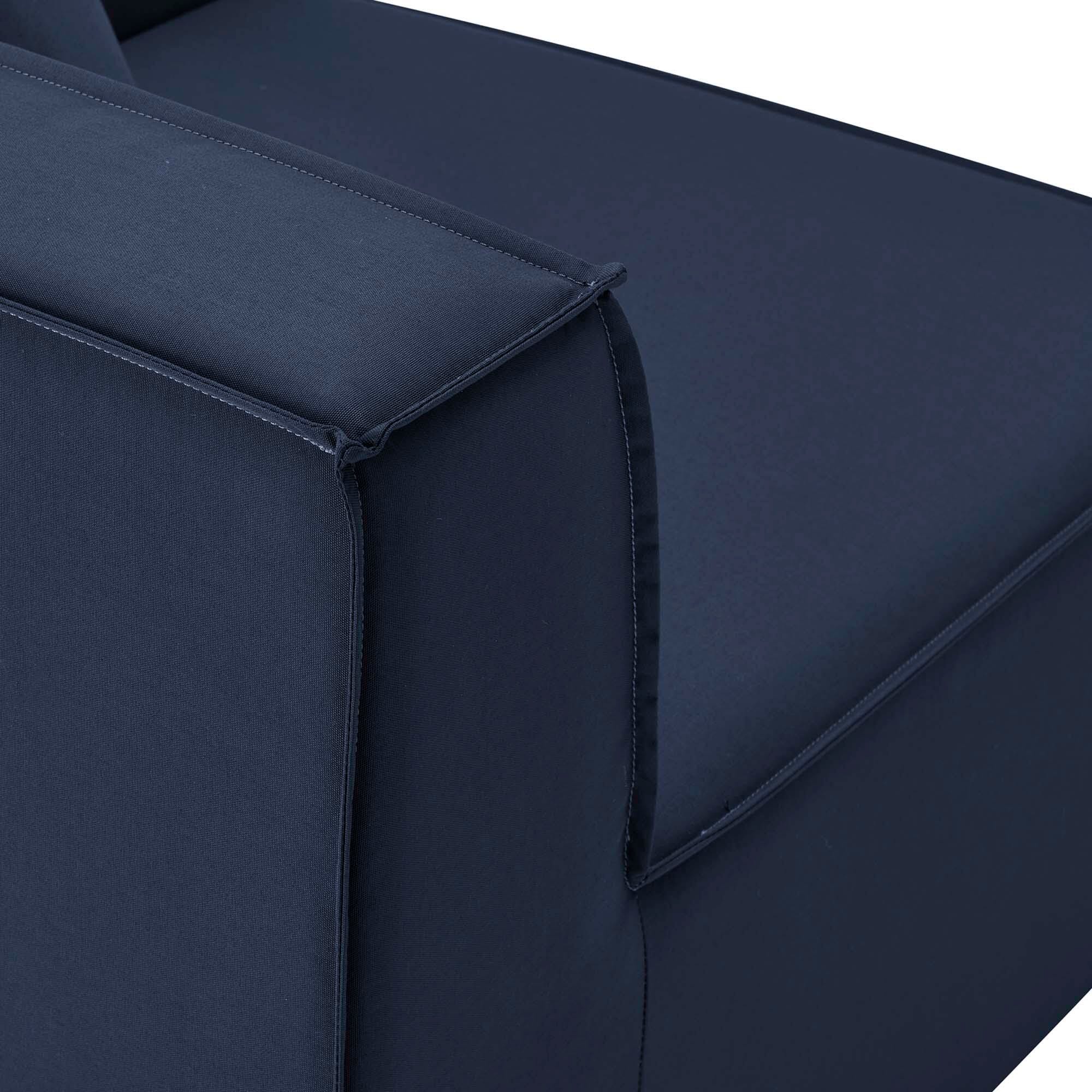 Modway Saybrook 8-Piece Outdoor Sectional, Navy, large
