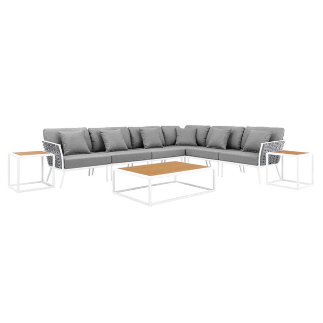 Modway Stance 9-Piece Outdoor Sectional Set