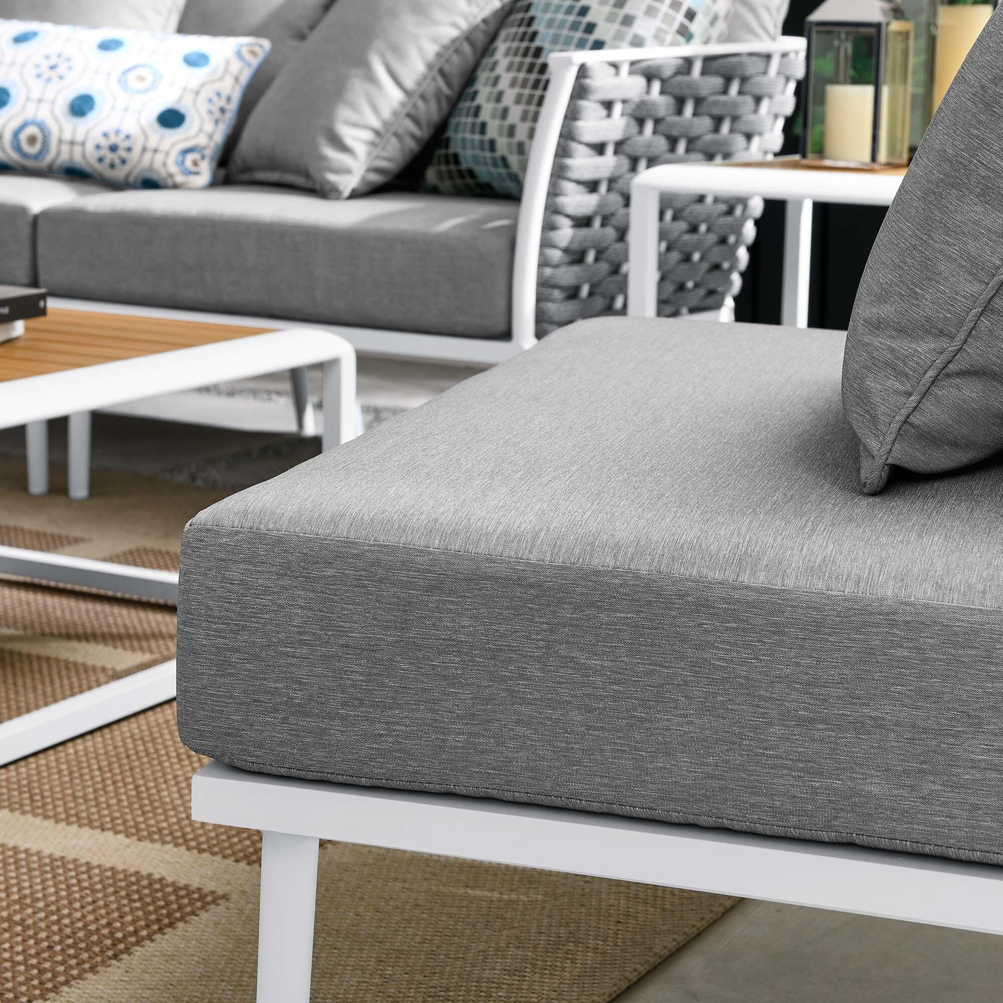 Modway Stance 9-Piece Outdoor Sectional Set, White/Gray, large