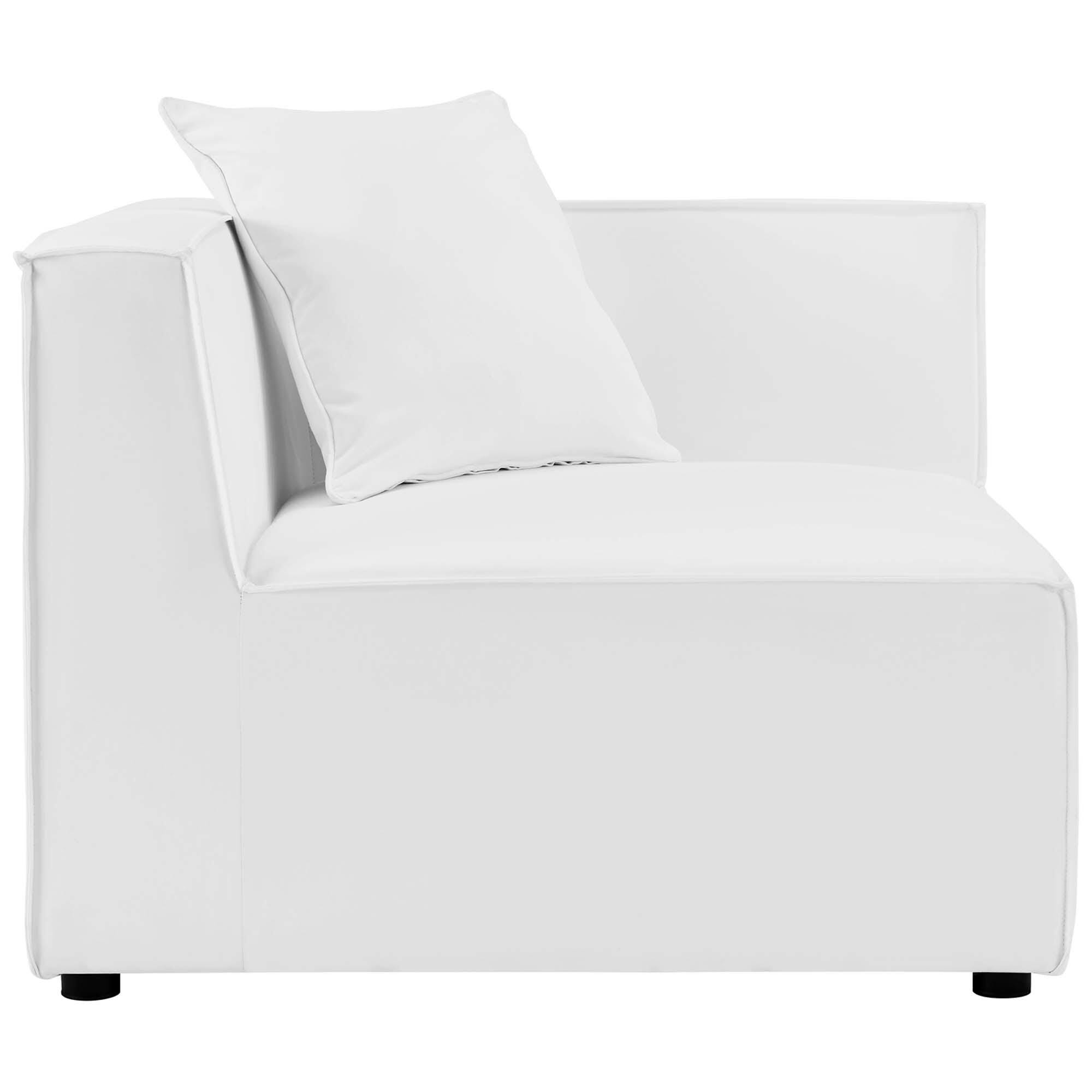 Modway Saybrook Outdoor Loveseat And Ottoman Set, White, large