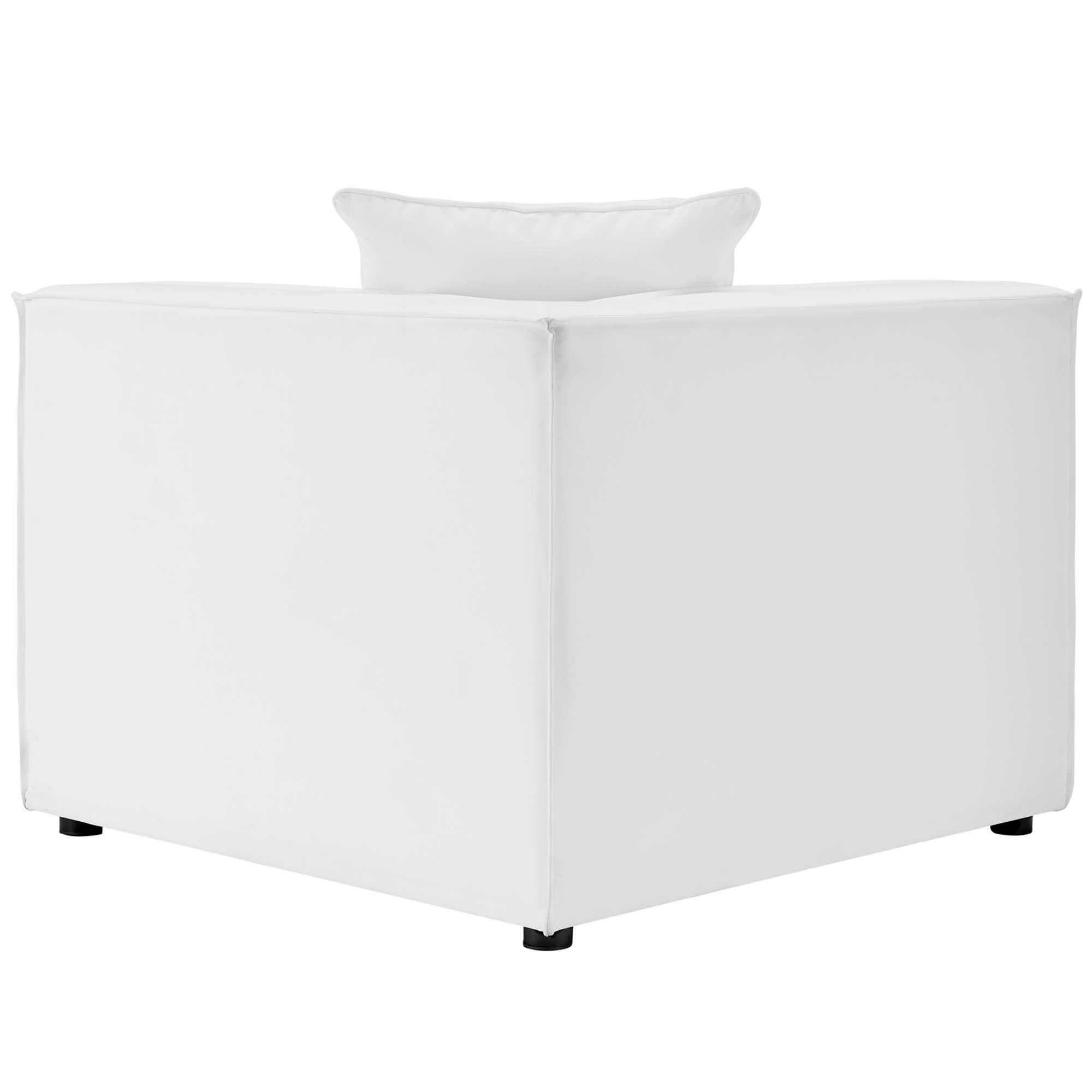 Modway Saybrook Outdoor Loveseat And Ottoman Set, White, large