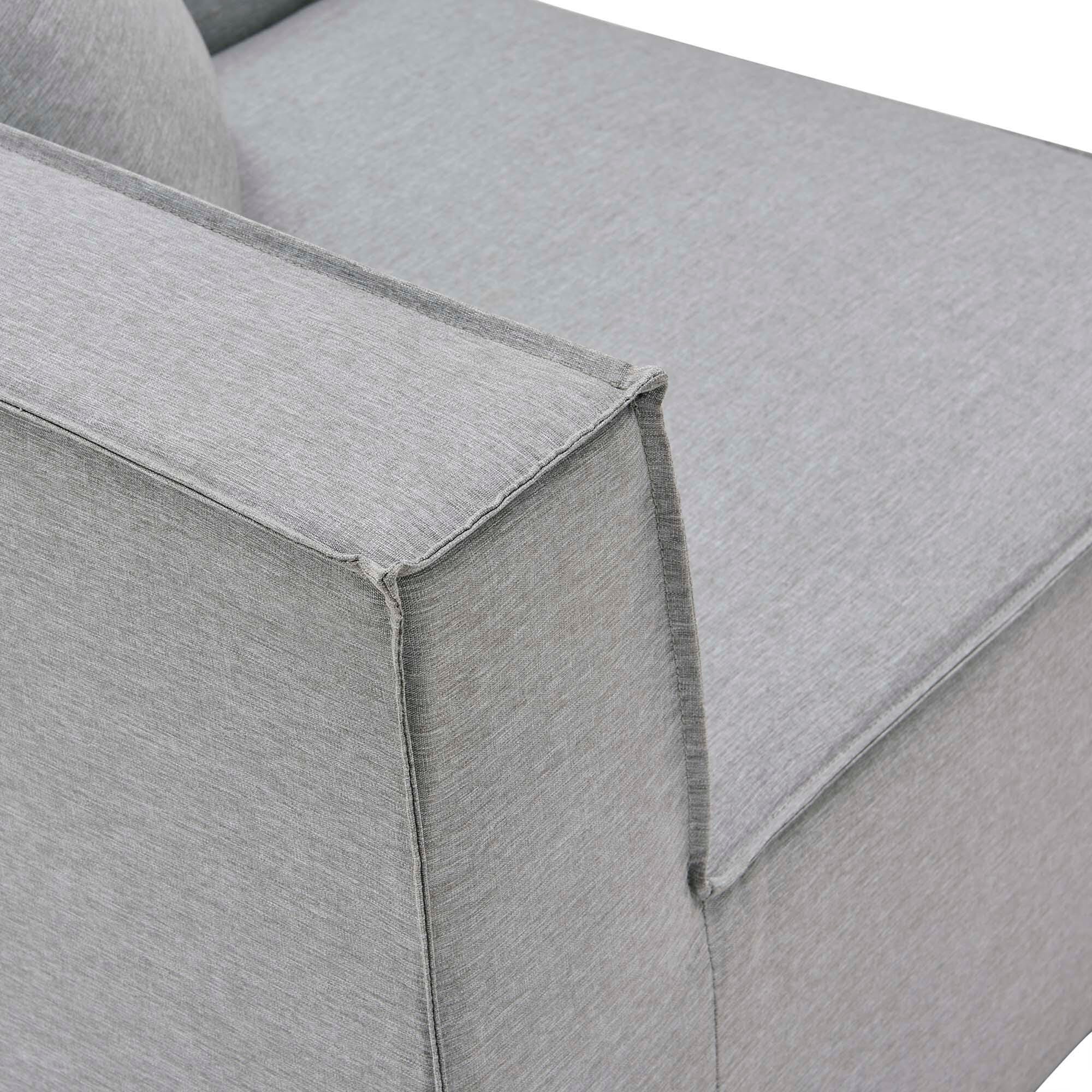 Modway Saybrook Outdoor Loveseat And Ottoman Set, Gray, large